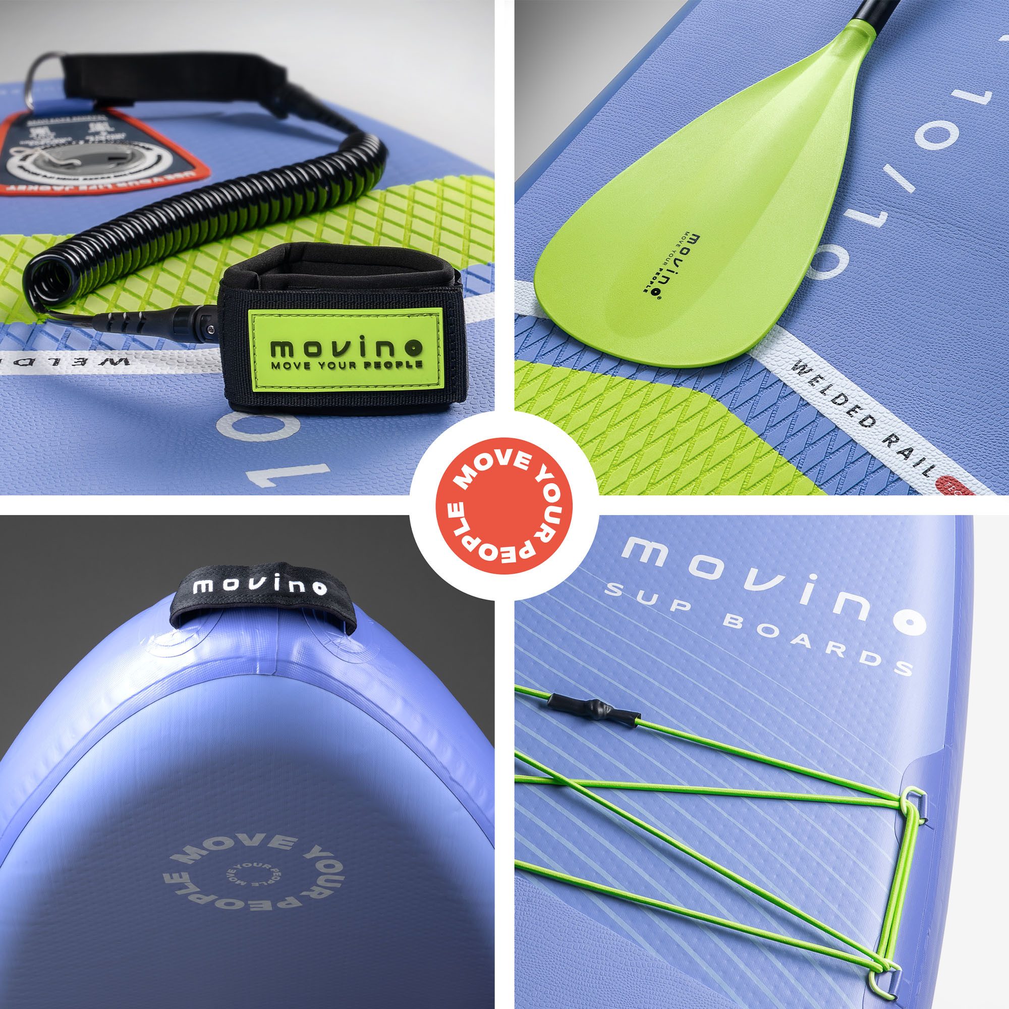 Movino SUP-Board MOVINO GARDA 2in1 Set geschweißte Kanten Traglast 150 kg, All-Round, (Board, Rucksack, Pumpe, Leine, Finne, Paddel, Kajaksitz, Reparaturset)