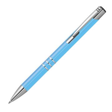 Livepac Office Kugelschreiber 10 Kugelschreiber aus Metall / vollfarbig lackiert / Farbe: hellblau