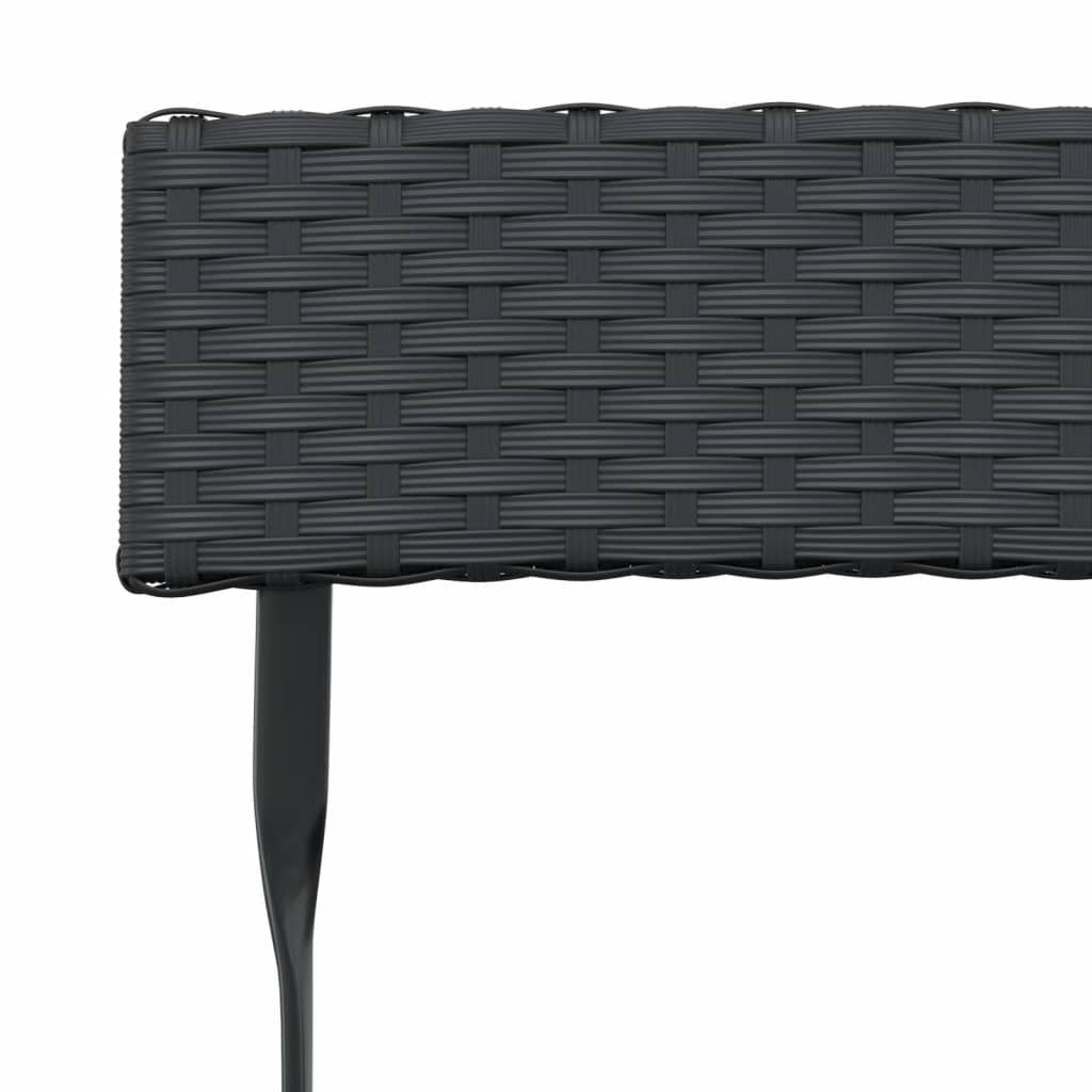 furnicato Gartenstuhl Bistrostühle und Rattan Poly Schwarz Stahl Stk. Klappbar 4