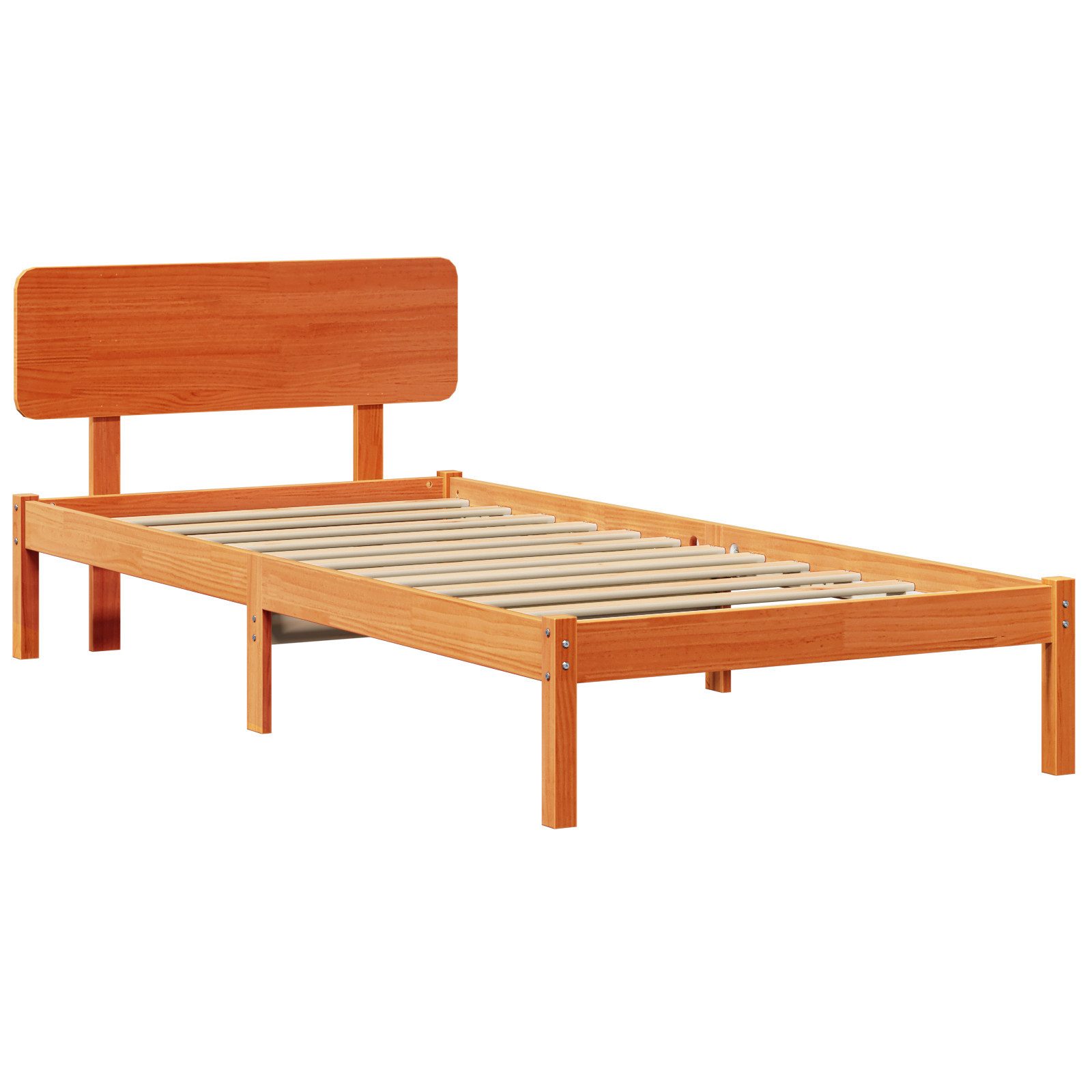 vidaXL Bett Bettrahmen mit Kopfteil Wachsbraun günstig online kaufen