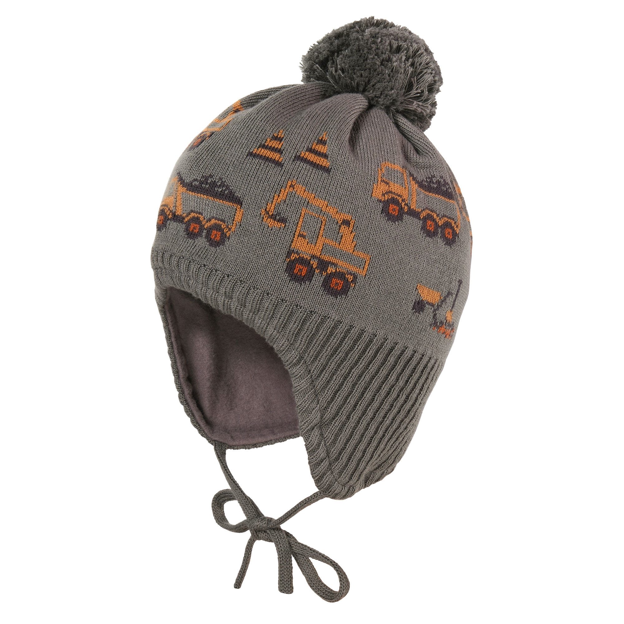 MAXIMO Strickmütze Baumwolle, gefüttert, zum Binden, Bommel