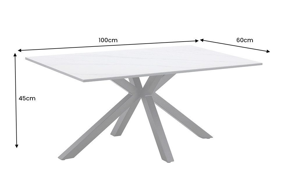 riess-ambiente Couchtisch GALAXIE 100cm weiß/schwarz – Keramik, Metallgeste günstig online kaufen