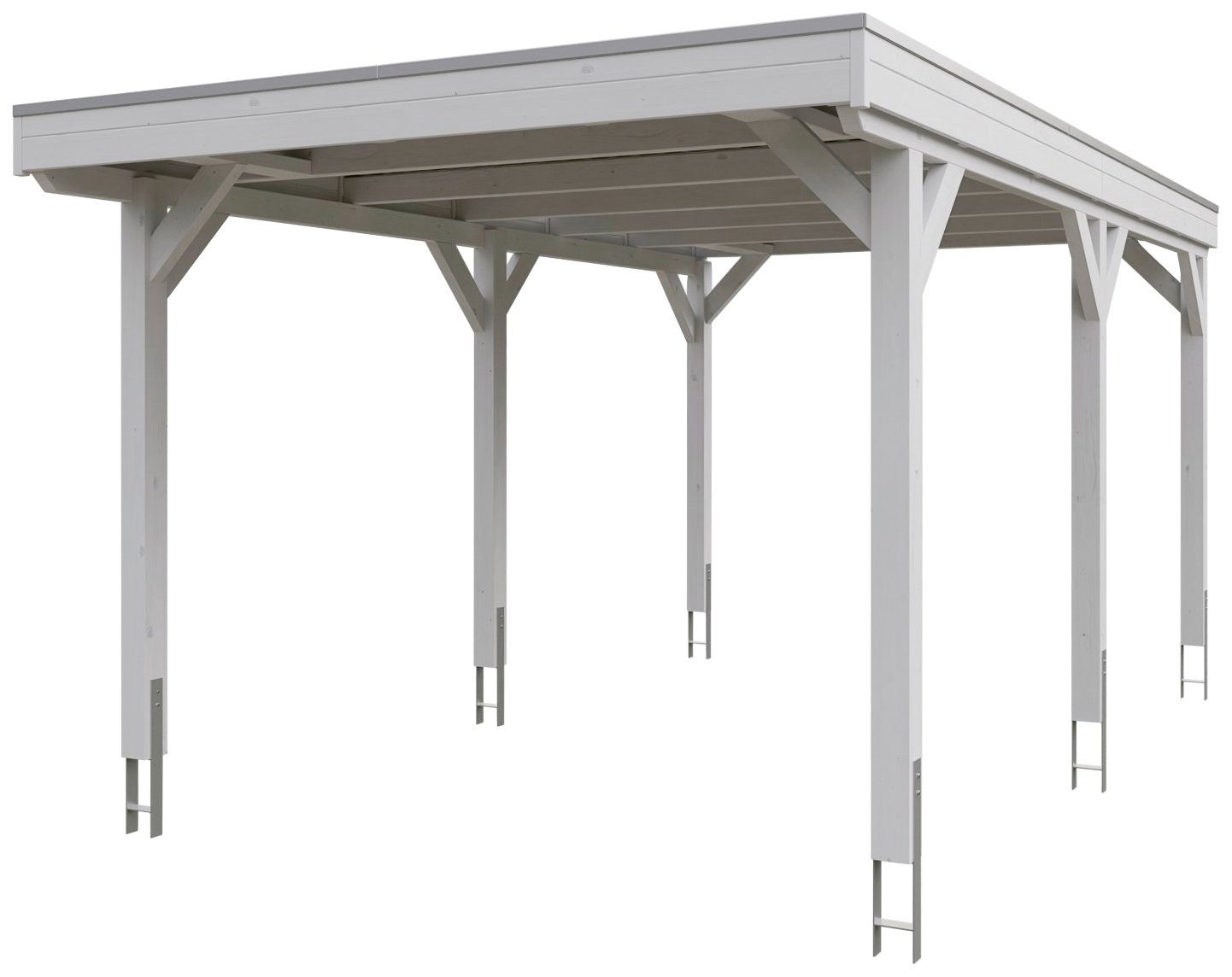 Skanholz Einzelcarport Grunewald, BxT: 321x554 cm, 289 cm Einfahrtshöhe, mit Aluminiumdach