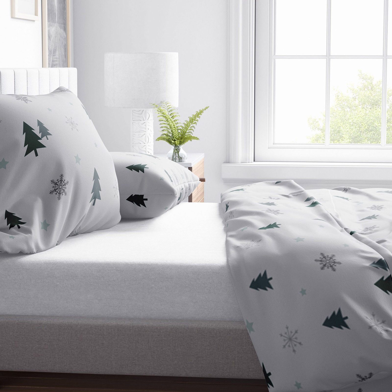 Buymax Bettwäsche Fleece Bettbezug-Set Tanne Tannenbaum, günstig online kaufen