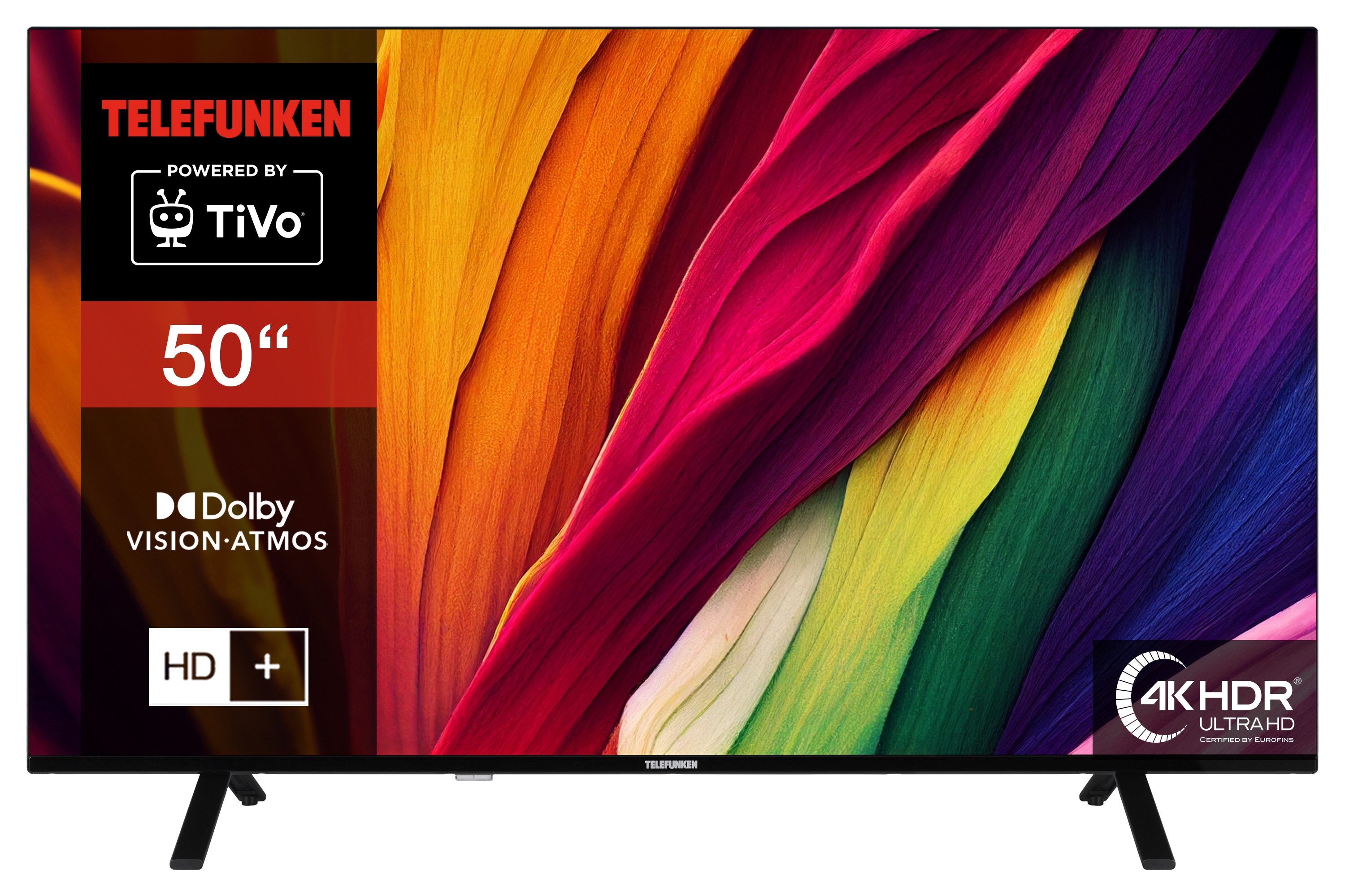 Telefunken XU50TO750S LCD-LED Fernseher (126 cm/50 Zoll, 4K Ultra HD, TiVo Smart TV, TiVo Smart TV, HDR Dolby Vision, Dolby Atmos, HD+, Triple-Tuner)