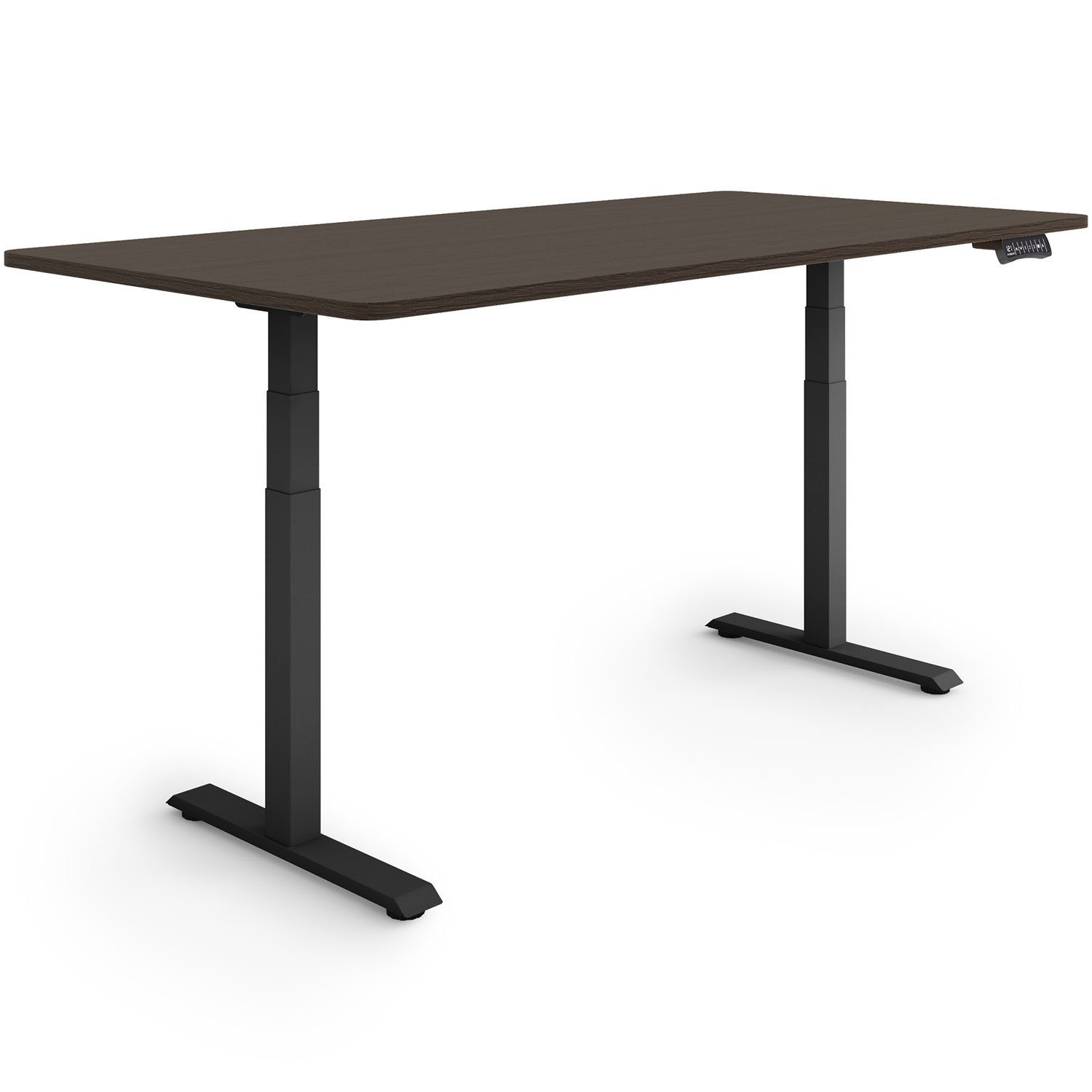 Schreibtisch / Höhe: Rahmen: 60,5 ESMART - Tischplatte: Schwarz Germany, 125,5 cm ESMART x 160 Ebenholz 80 cm