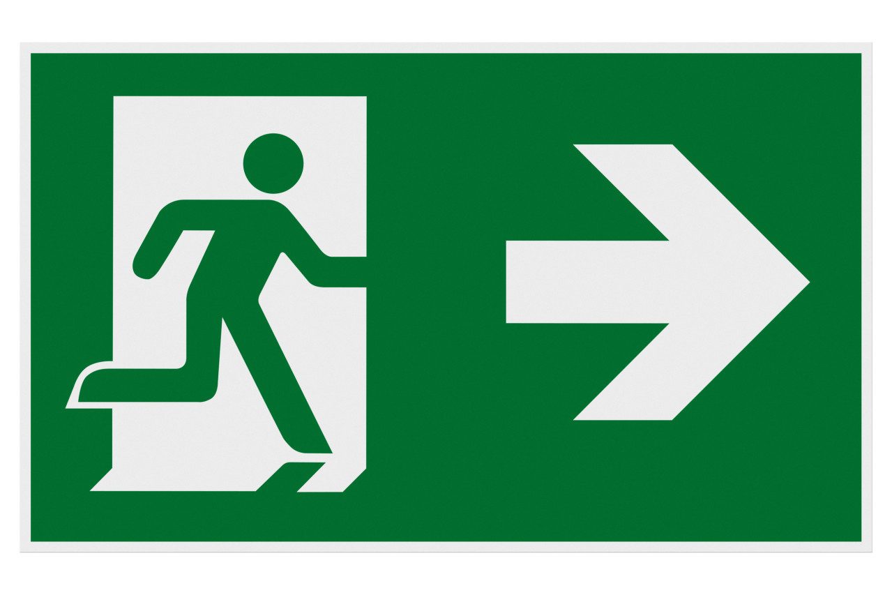 Conmetall Warnschild Conmetall Hinweisschild Fluchttür rechts 25 x 15