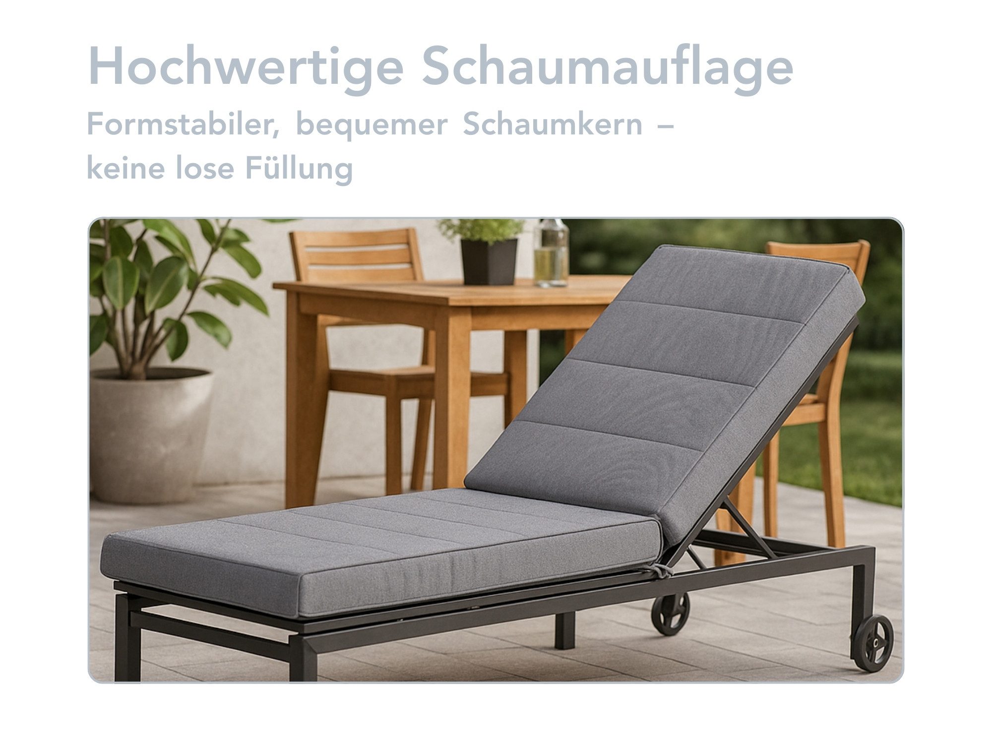 XDREAM Liegenauflage XXL, extra dicke Auflage für Gartenliege und Sonnenliege, (1 St), indoor & outdoor, waschbar, ca. 200 x 60 x 10 cm