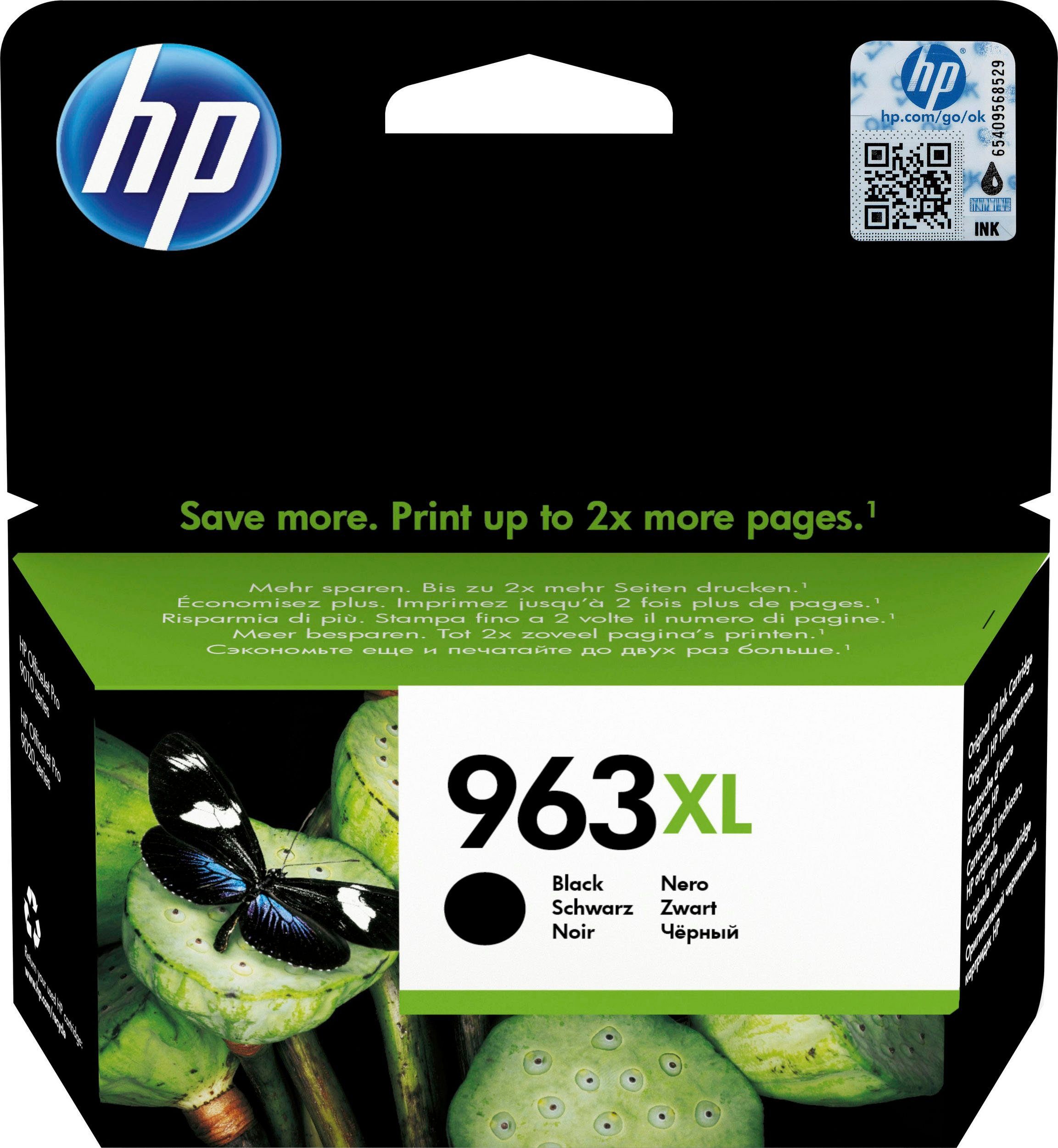 HP hp 963XL Original Schwarz Tintenpatrone (1-tlg., original Druckerpatrone 963 schwarz XL)