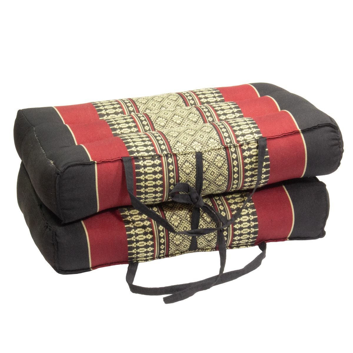 Oriental Galerie Nackenkissen Yoga Block Faltbar Thai Motiv Schwarz Rot, 1-tlg.