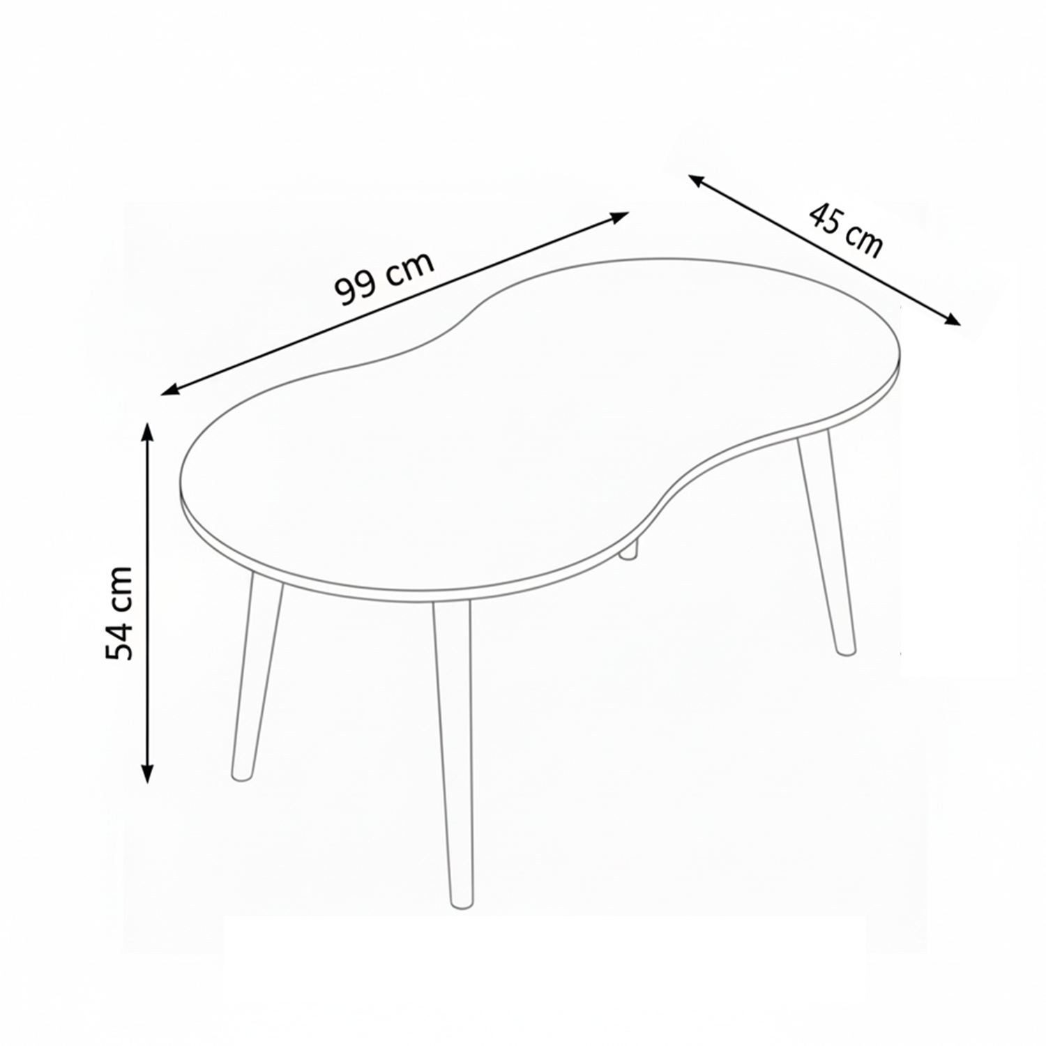 Skye Decor Couchtisch Moon (1-St., 1 Tisch), MDF mit Holzbeinen