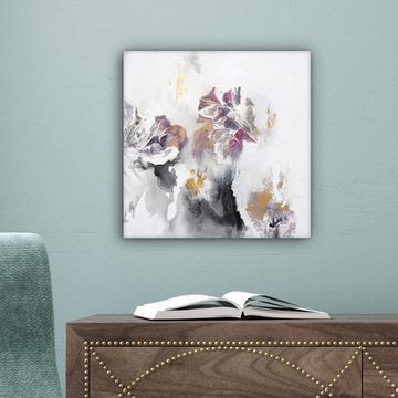 OneMillionCanvasses® Leinwandbild Farbe - Farben - Weiß - Abstrakt- Gold, (1 St), Leinwand Bilder für Wohnzimmer Schlafzimmer