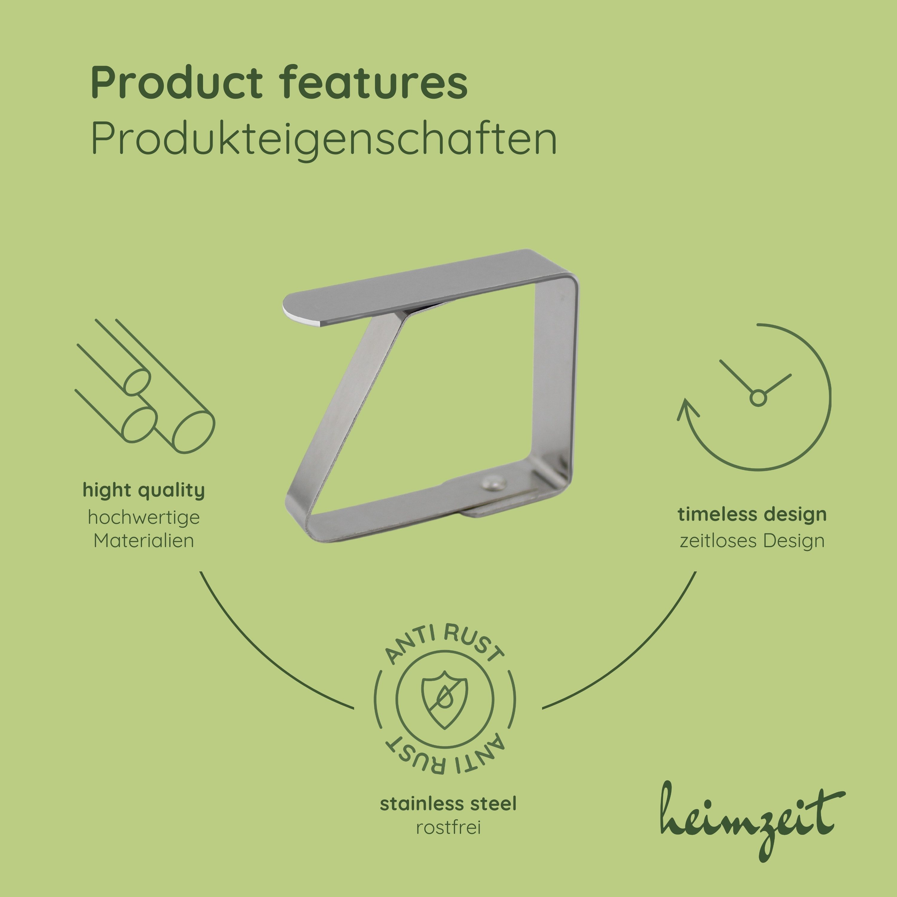 heimzeit Tischtuchklammer Tischdeckenklammern für Platten bis 3 cm, (Set, 6-tlg), Tischklammern für Tischdecke