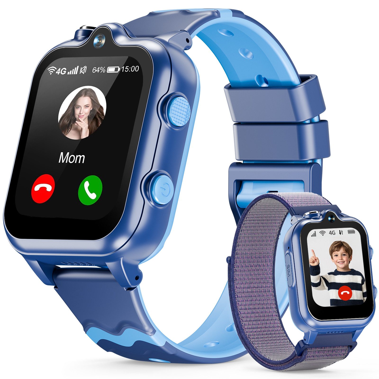 2026 Neue 4G Smartwatch Kinder mit GPS, 2+16 GB Großem Speicher Smartwatch
