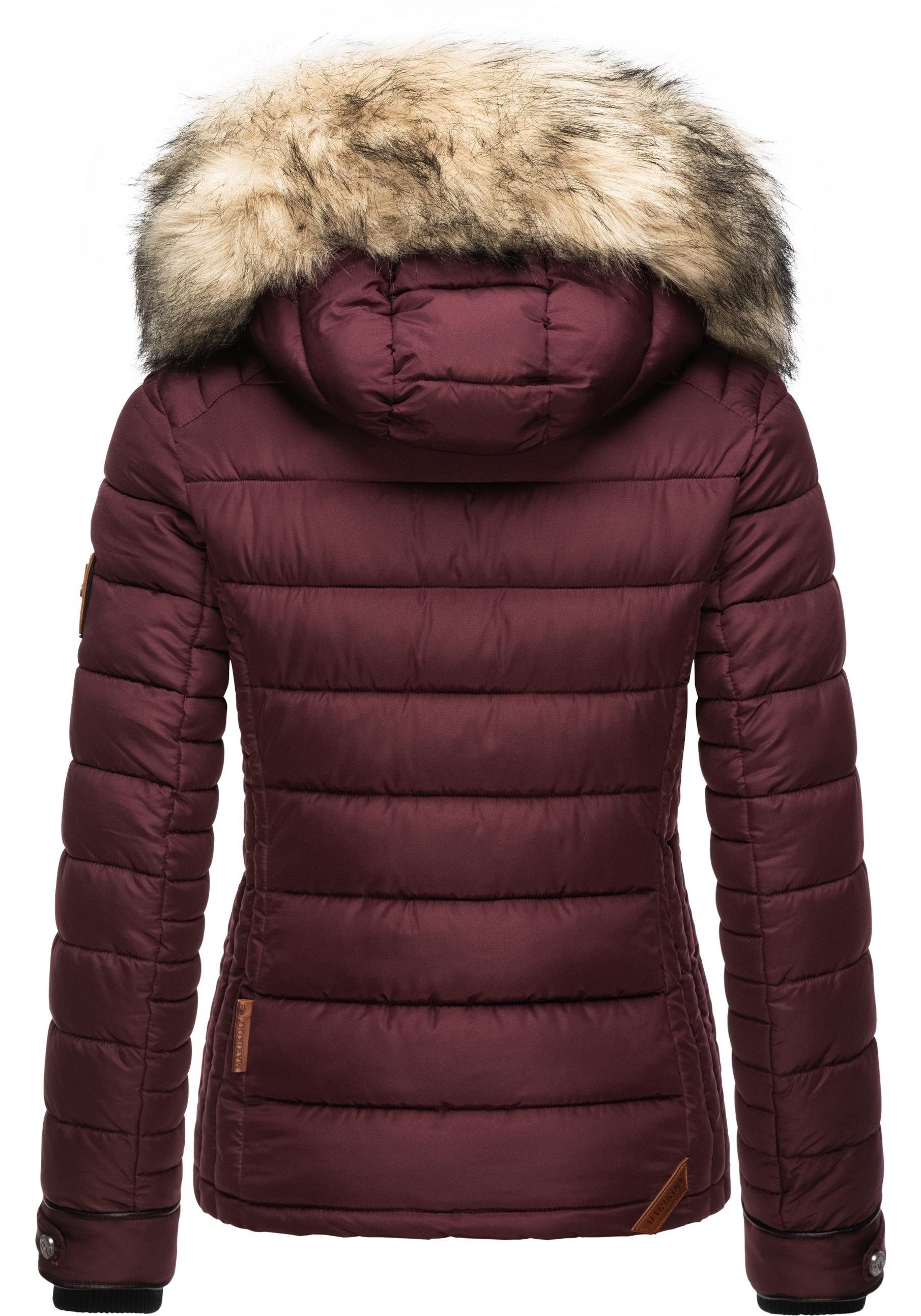 Marikoo Winterjacke Lerikaa Winter Steppjacke mit abnehmbarem Kunstfell