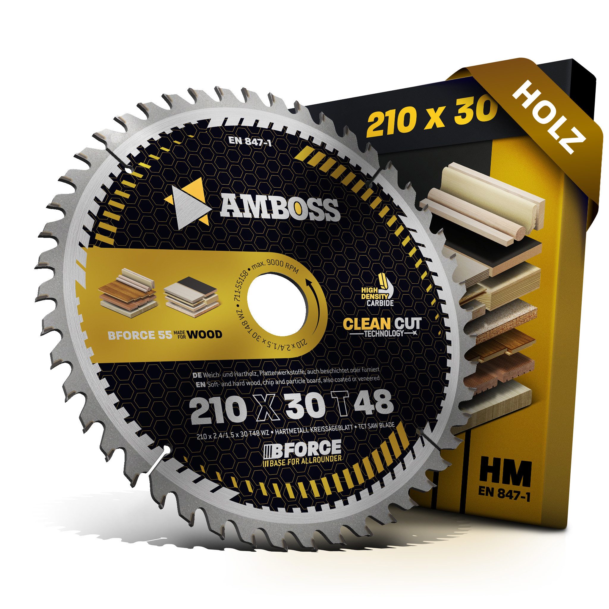 Amboss Werkzeuge Kreissägeblatt HM Kreissägeblatt - 210 x 2.4/1.5 x 30 Z48 WZ