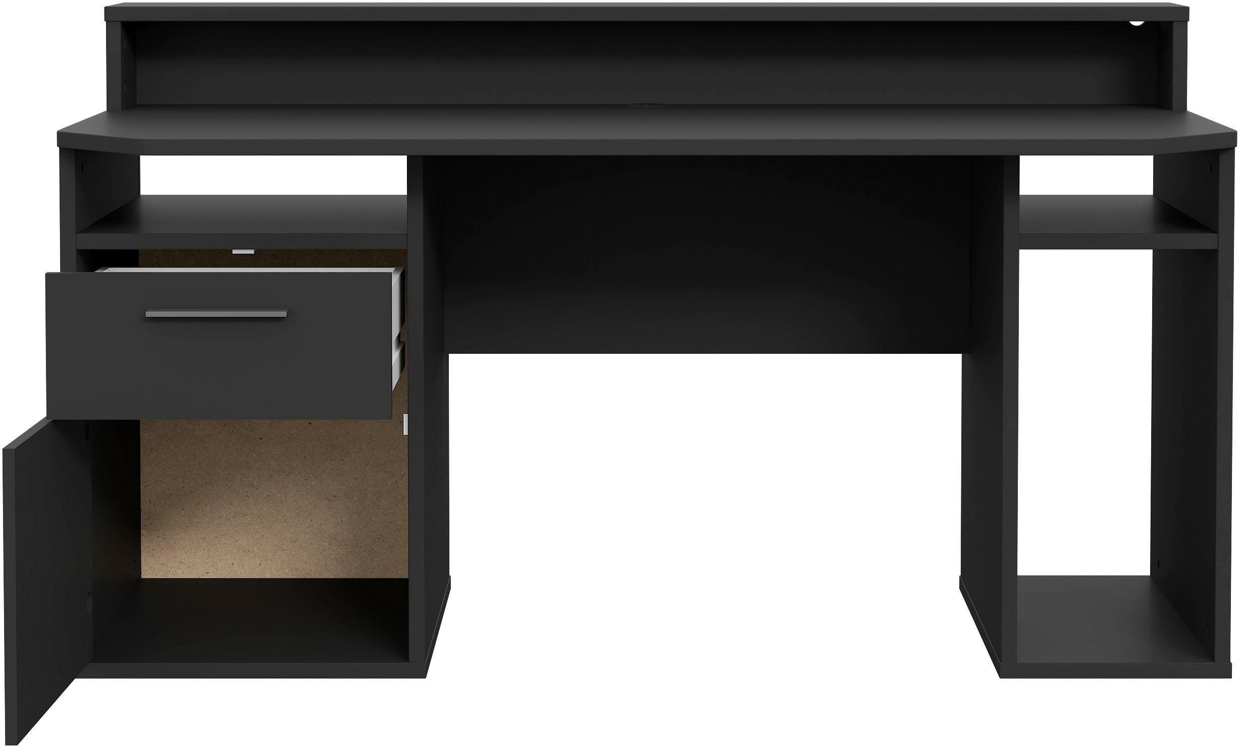 FORTE Gamingtisch Tezaur, schwarz RGB-Beleuchtung mit wahlweise