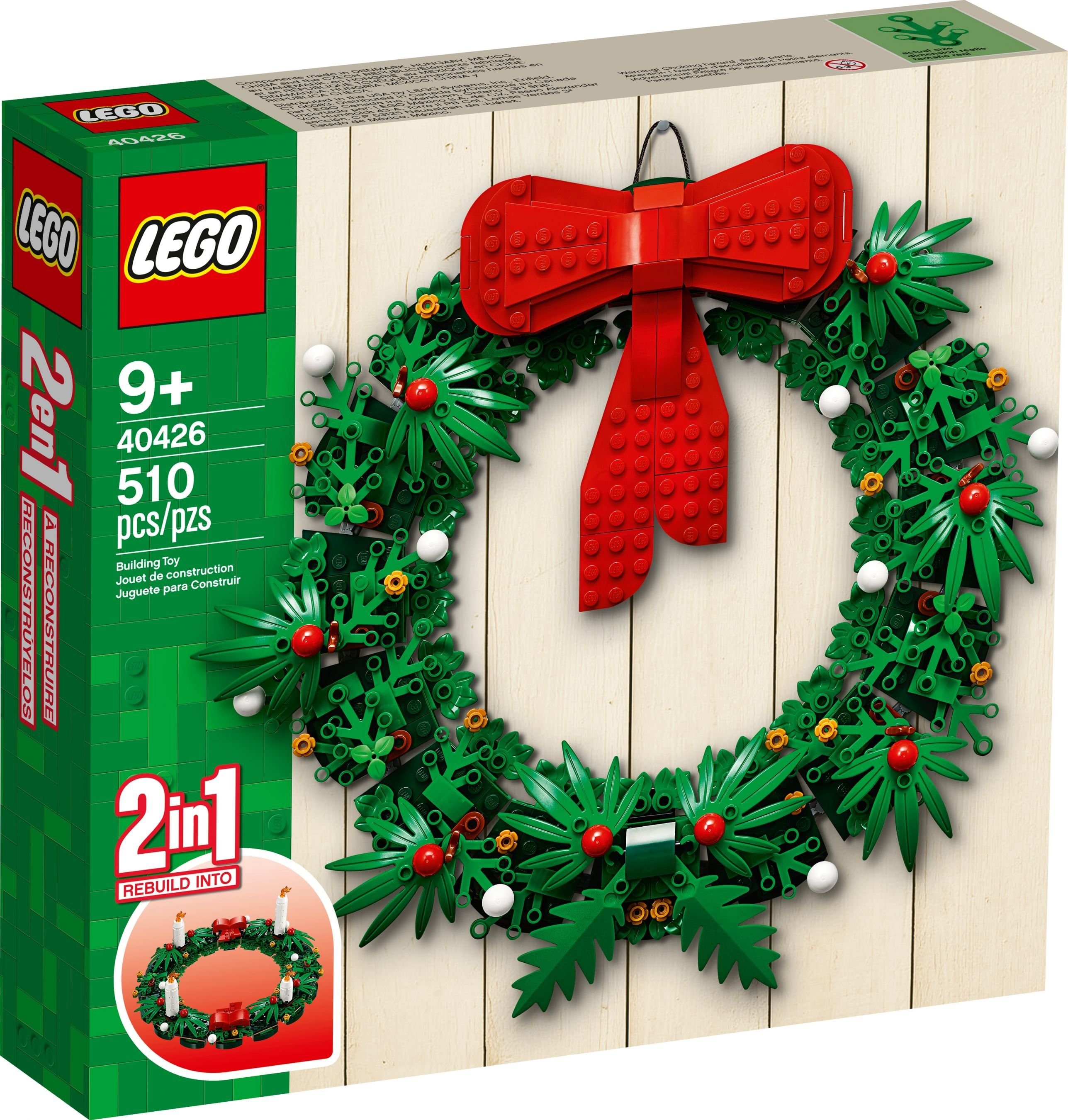 LEGO® Konstruktionsspielsteine LEGO® 40426 Türkranz / Adventskranz 2in1, (510 St)