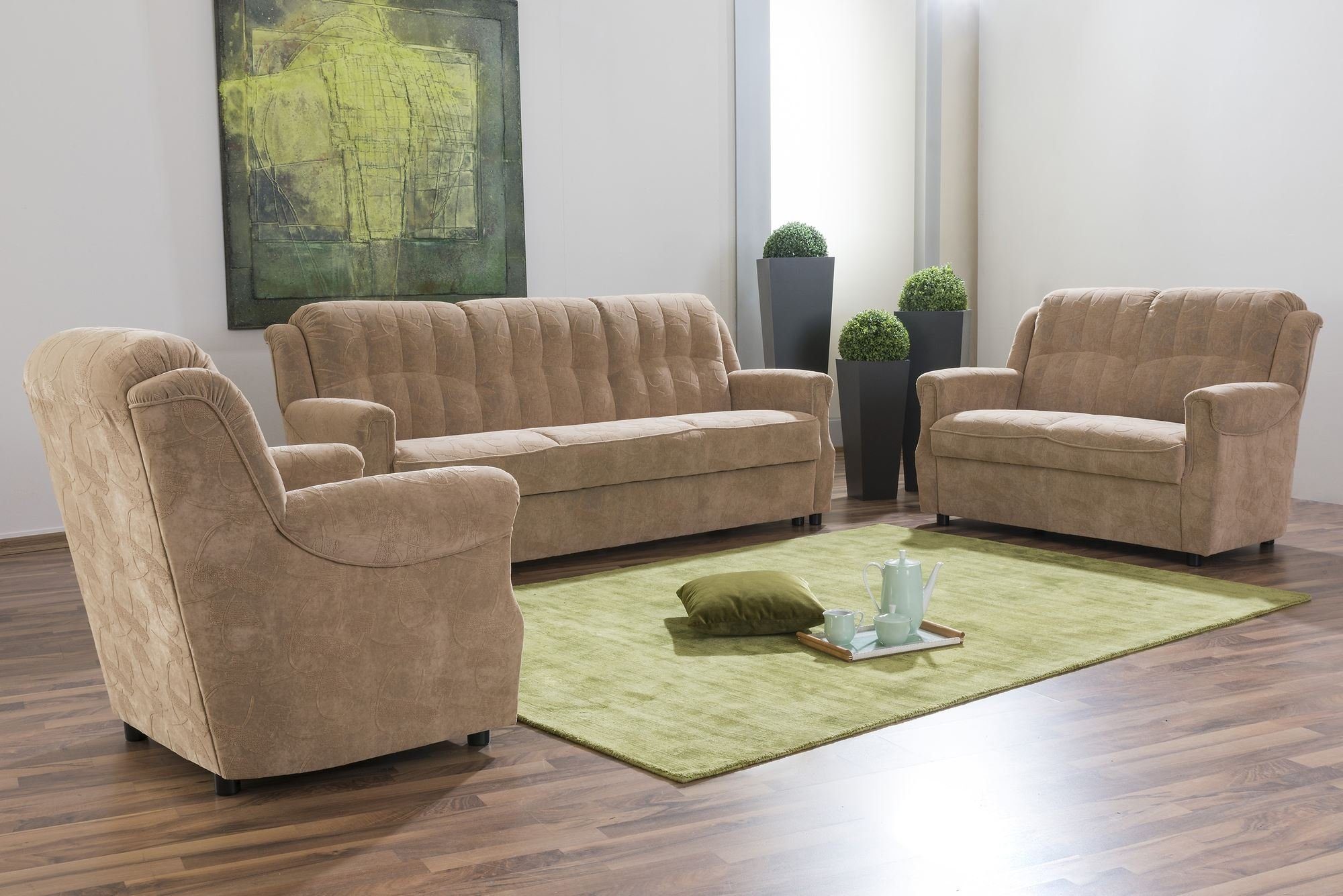 58 aufm Kessel Sofa Sofa 3-Sitzer mit Bettfunktion Karuna Bezug Microf, Sparpreis inkl. Kostenlosem Versand 1 Teile, hochwertig verarbeitet,bequemer Sitz