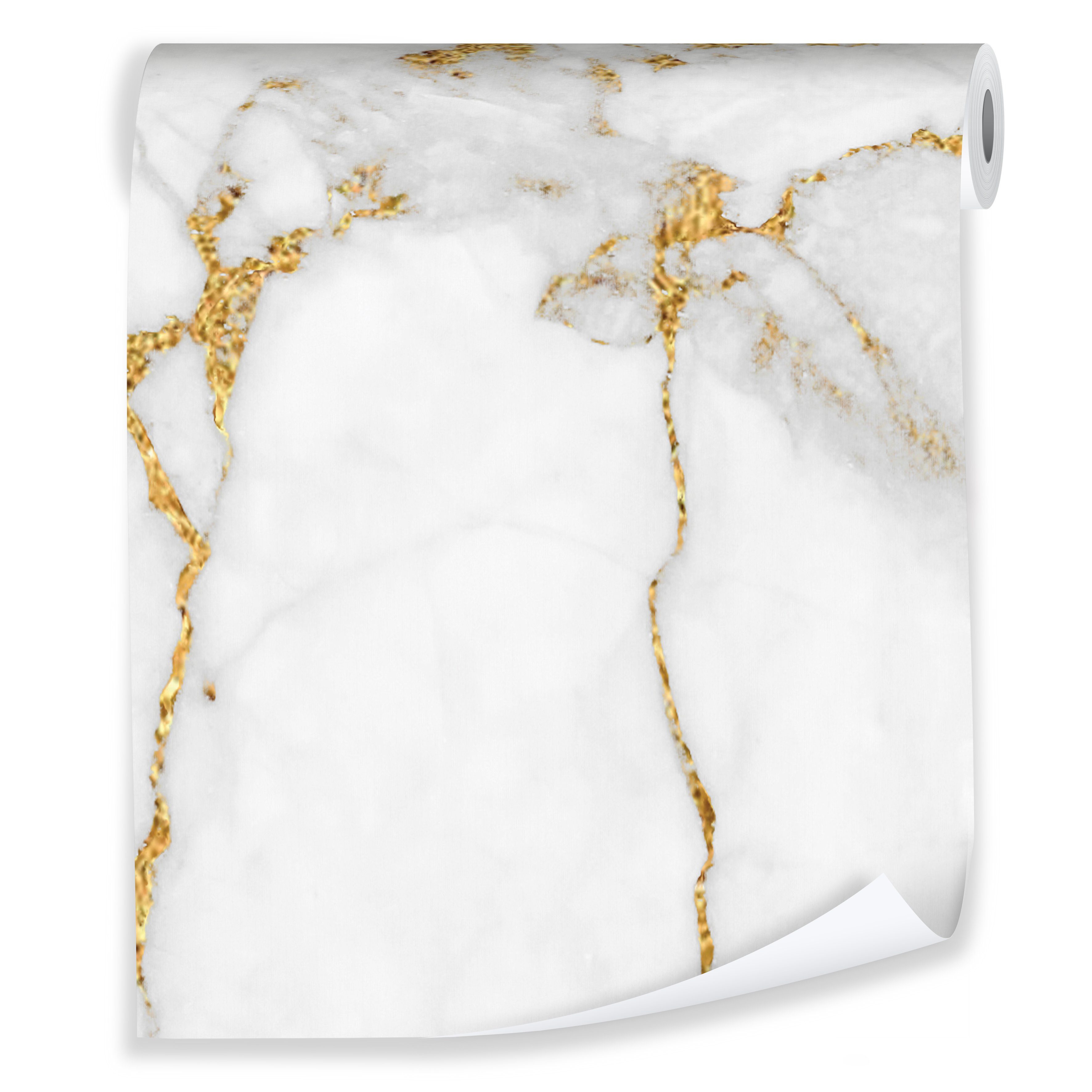 Wallarena Vliestapete Grau Gold Marmor Modern günstig online kaufen