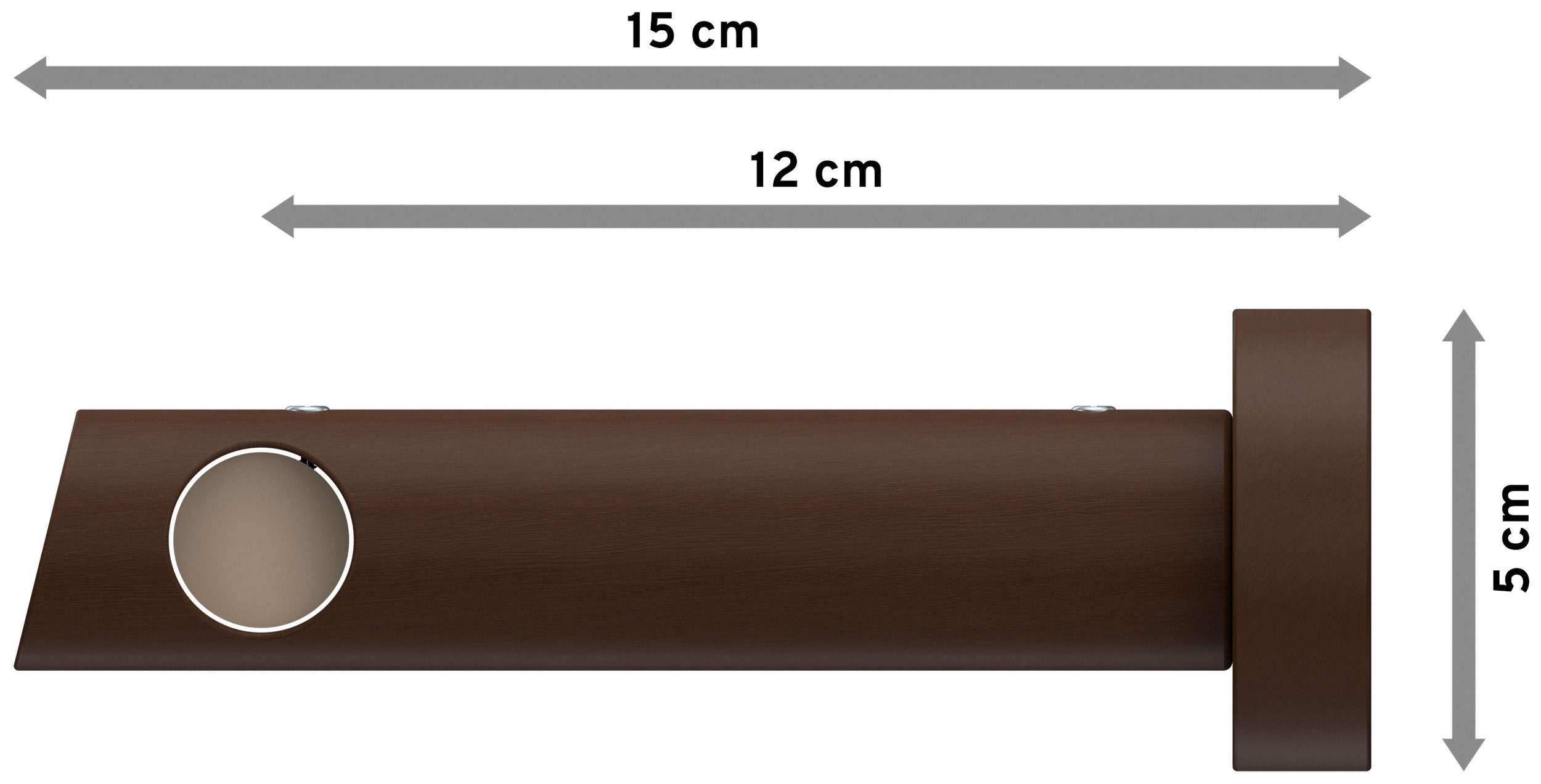 INTERDECO Gardinenstange Talena Siveo, Ø 20 mm, 1-läufig, Fixmaß, kürzbar, Wandmontage, Deckenmontage, Holz, Nussbaum