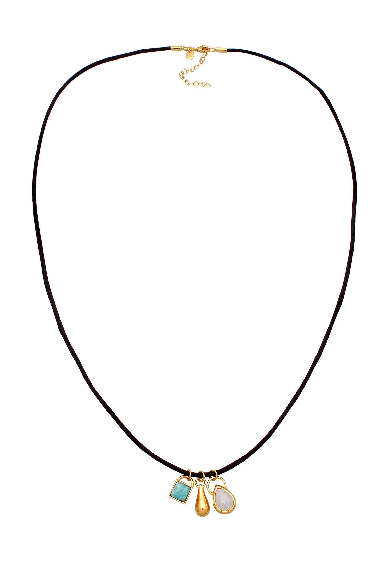 Elli Premium Ketten-Set Satin Choker Amazonit Mondstein 925 Sterling Silber günstig online kaufen