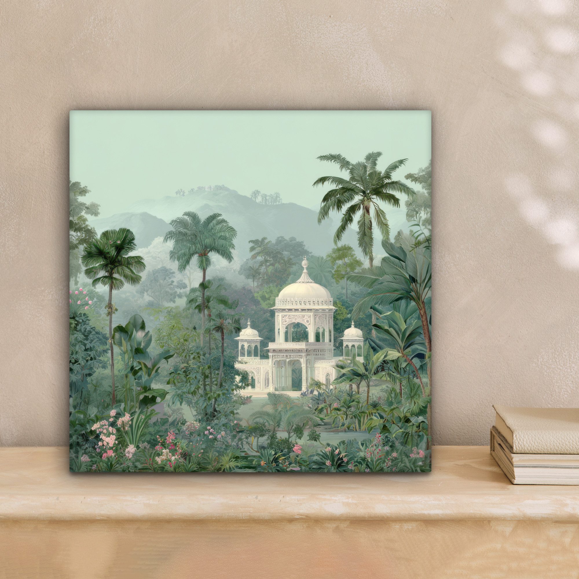 OneMillionCanvasses® Leinwandbild Tropischer Garten - Kuppelgebäude günstig online kaufen