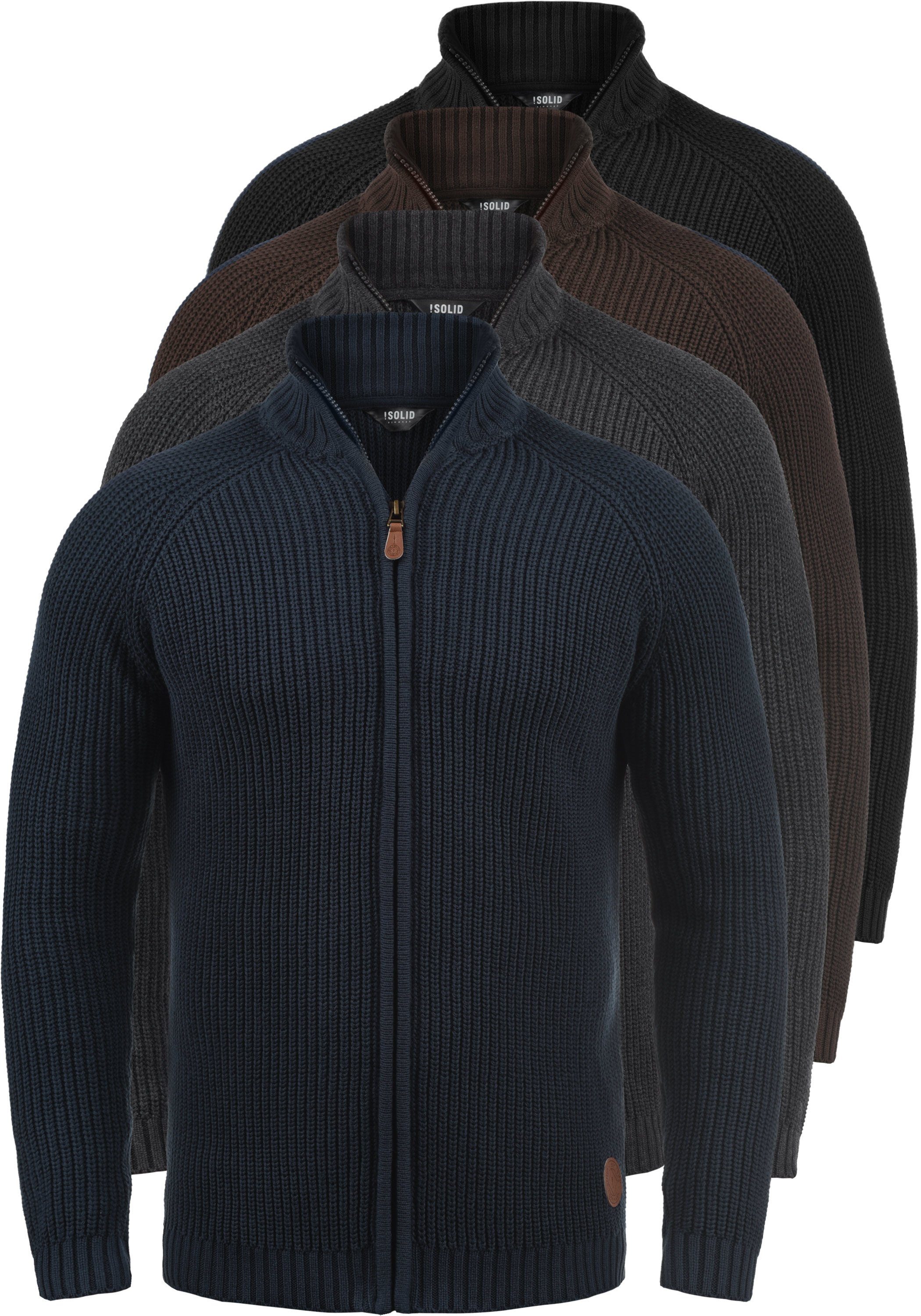 Grey (8254) !Solid Troyerkragen mit Strickjacke Cardigan M Med SDXenos