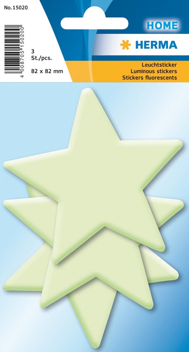 HERMA Etiketten Sticker Leuchtsticker Sterne VE=3 Stück