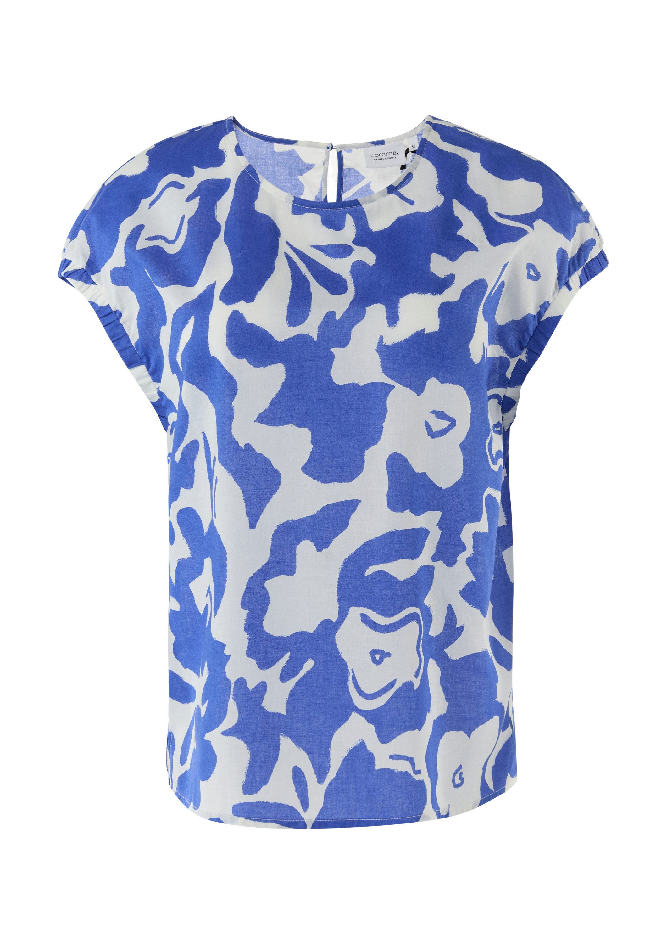 comma Kurzarmbluse Bluse Bluse mit All-over-Print günstig online kaufen