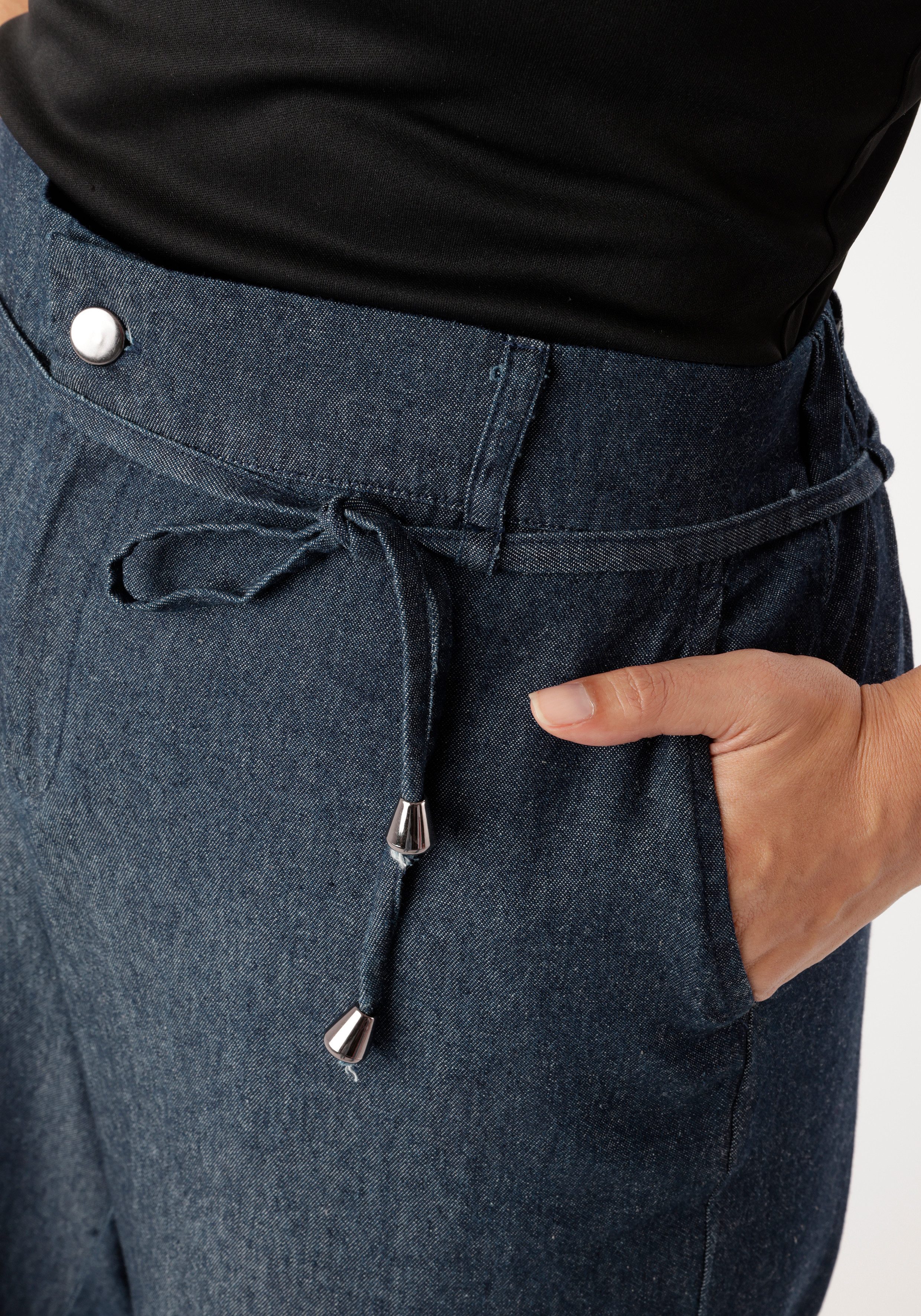 Aniston PLUS Weite Jeans mit elastischen Bund