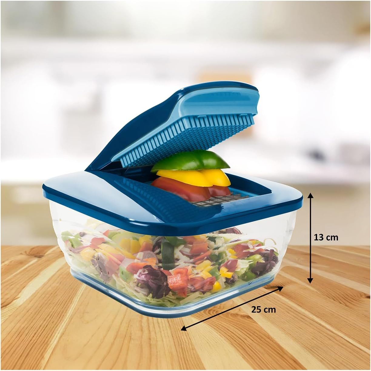 Genius Gemüseschneider Genius Gemüseschneider Gemüsehobel Nicer Dicer Chef 15 tlg. Blau 07385 – Bild 2 von 5