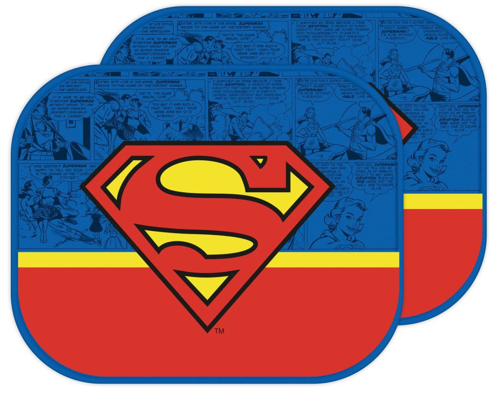 Superman Autosonnenschutz Superman Sonnenschutz für Fenster, 2-teilig, 45 x 37 cm, (2-St)