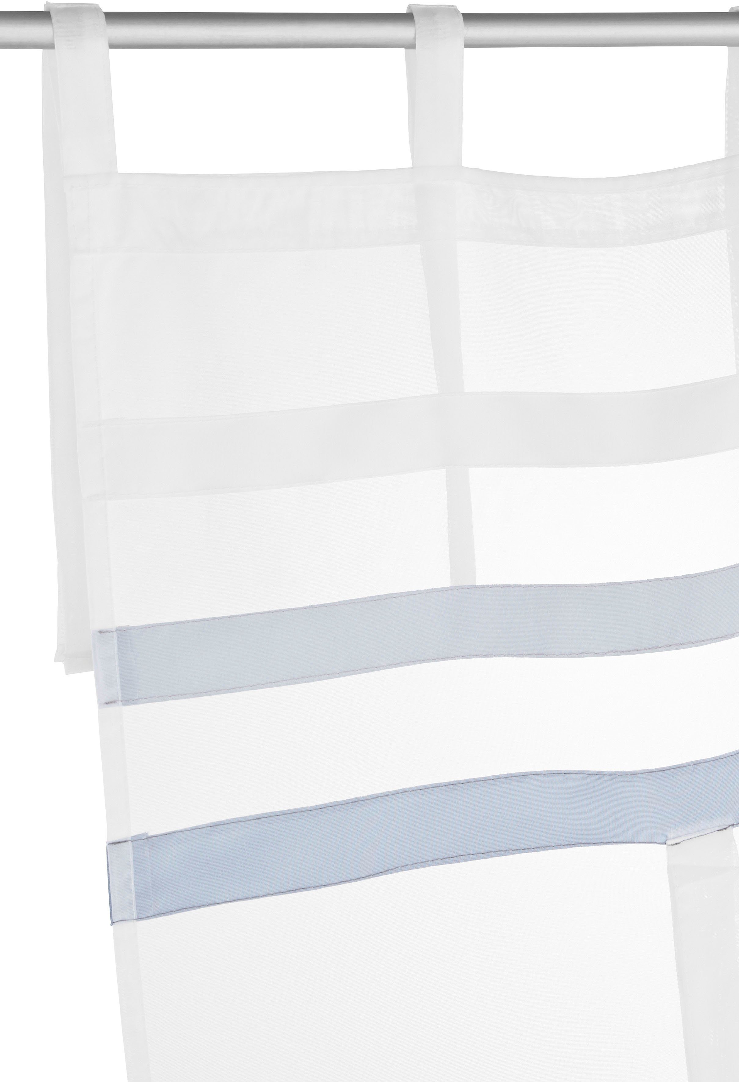 Bindebänder Polyester my EBY, (1 Satin, Transparent, home, Satin, weiß/grau halbtransparent, St), Bindegardine