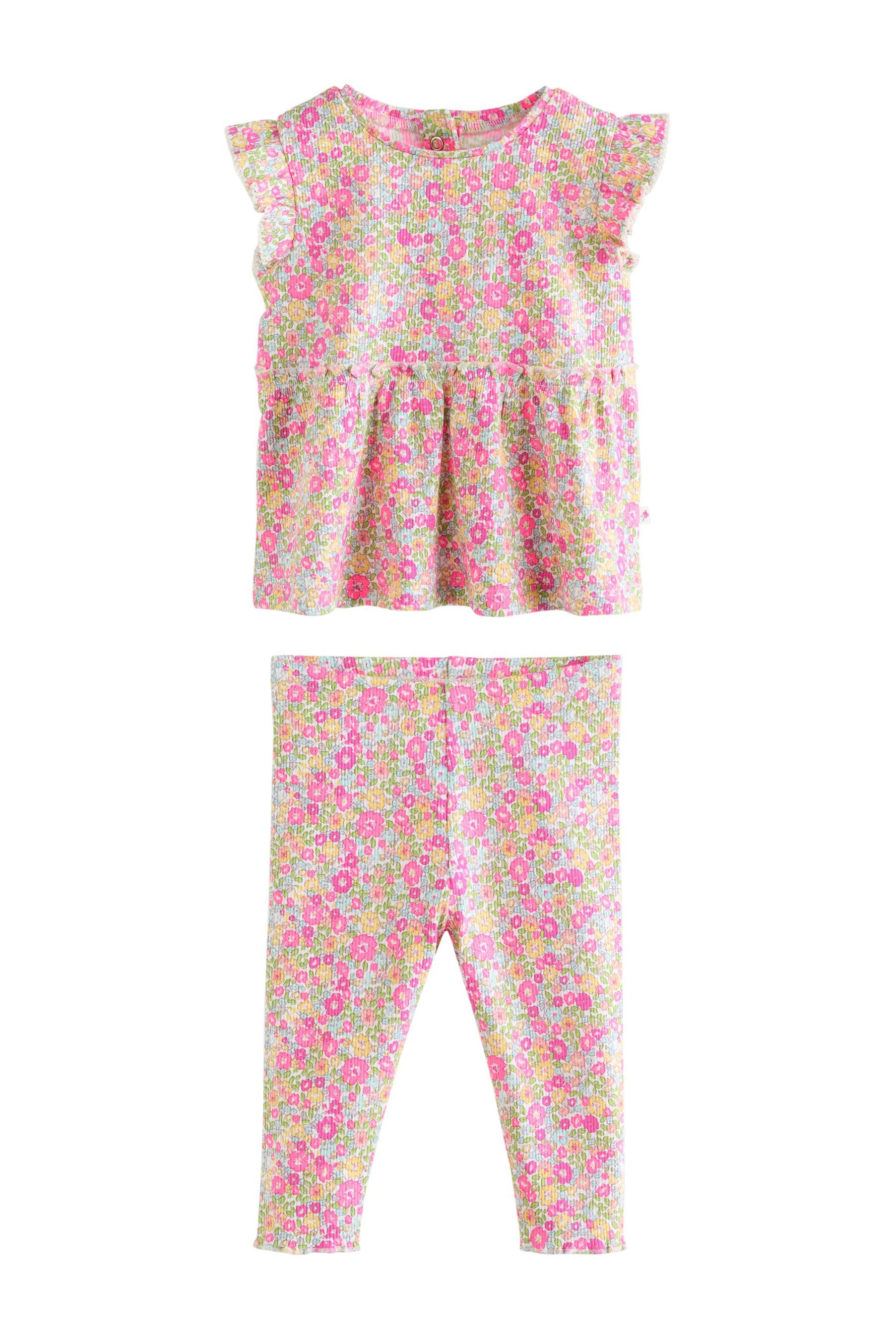 Shirt & Leggings Baby Rippstrickoberteil und Leggings im 2er-Set
