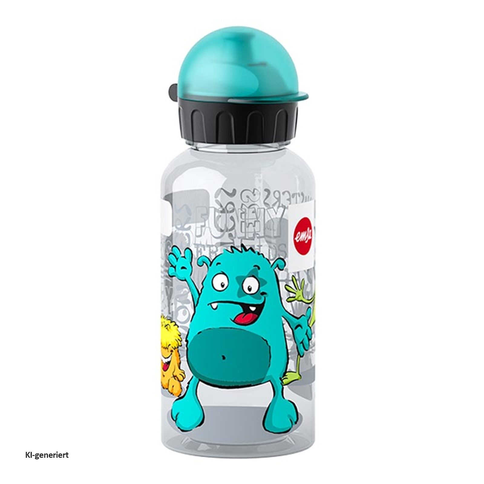 Emsa Trinkflasche Trinkflasche im 2 er Set mit Brotdose Monster, Verschluss zerlegbar für perfekte Reinigung