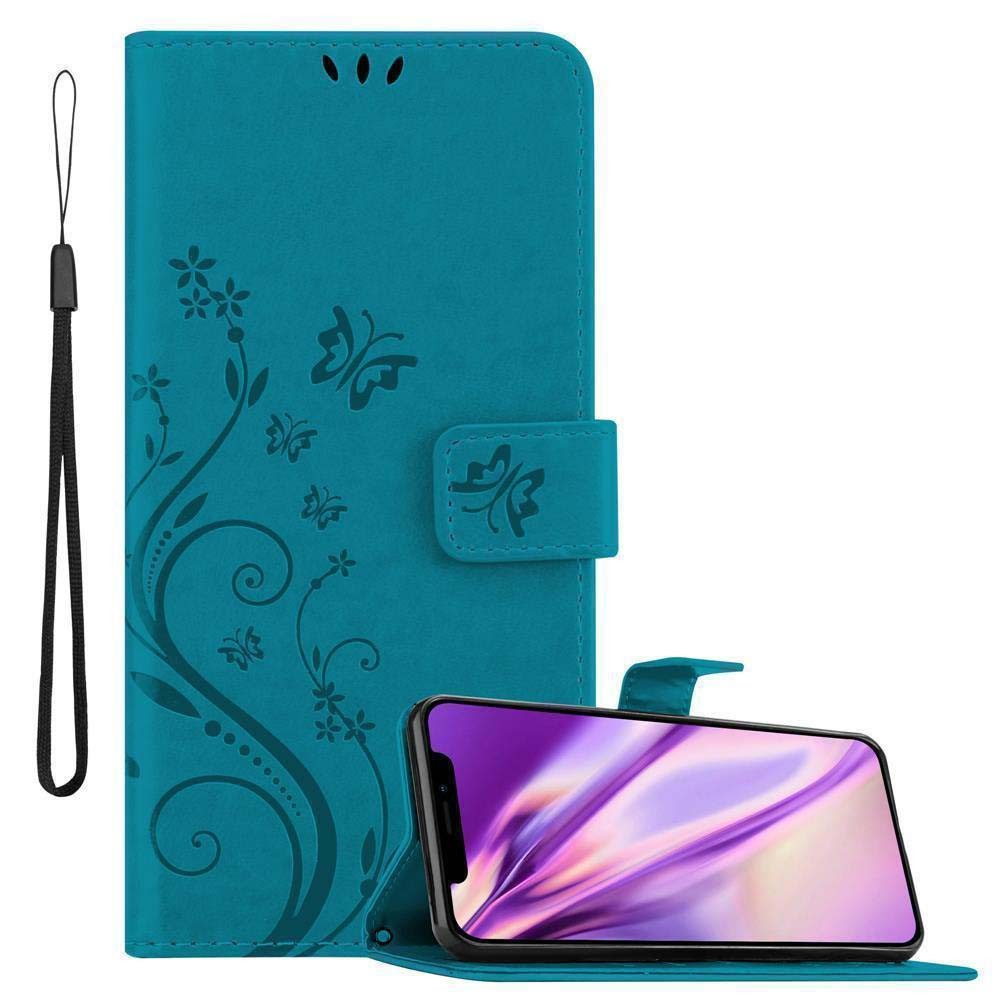 Cadorabo Handyhülle für iPhone XR Hülle Apple iPhone XR, Hülle Schutzhülle Blumen Flower mit Standfunktion Kartenfach Magnet