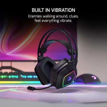 GAMEPOWER Gaming-Headset (Wired Headphones, Mit Kabel, 7.1 Surround RGB, kabelgebundene Kopfhörer mit 50-mm-Treibern Mikrofon)