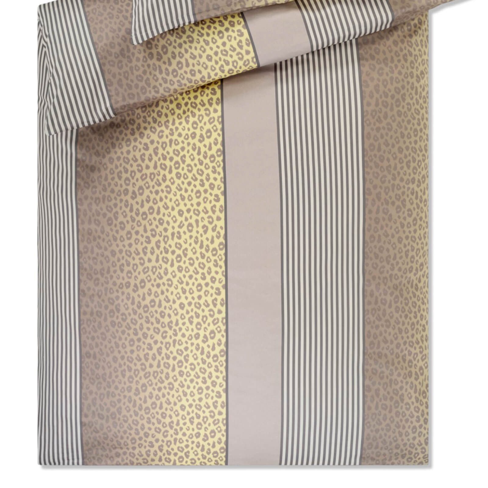JOOP! Bettwäsche Leo 4112 03 Vanilla, Mako-Satin, 2 teilig, Tierfellmuster, Gestreift