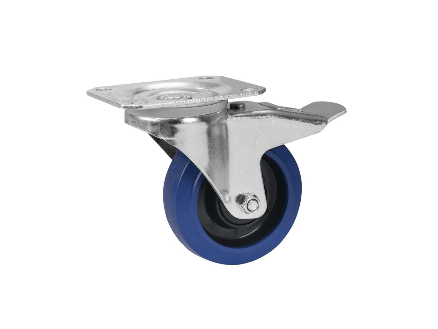 Thumbnail - Roadinger Transportbehälter ROADINGER Lenkrolle RD-100B 100mm blau mit Bremse