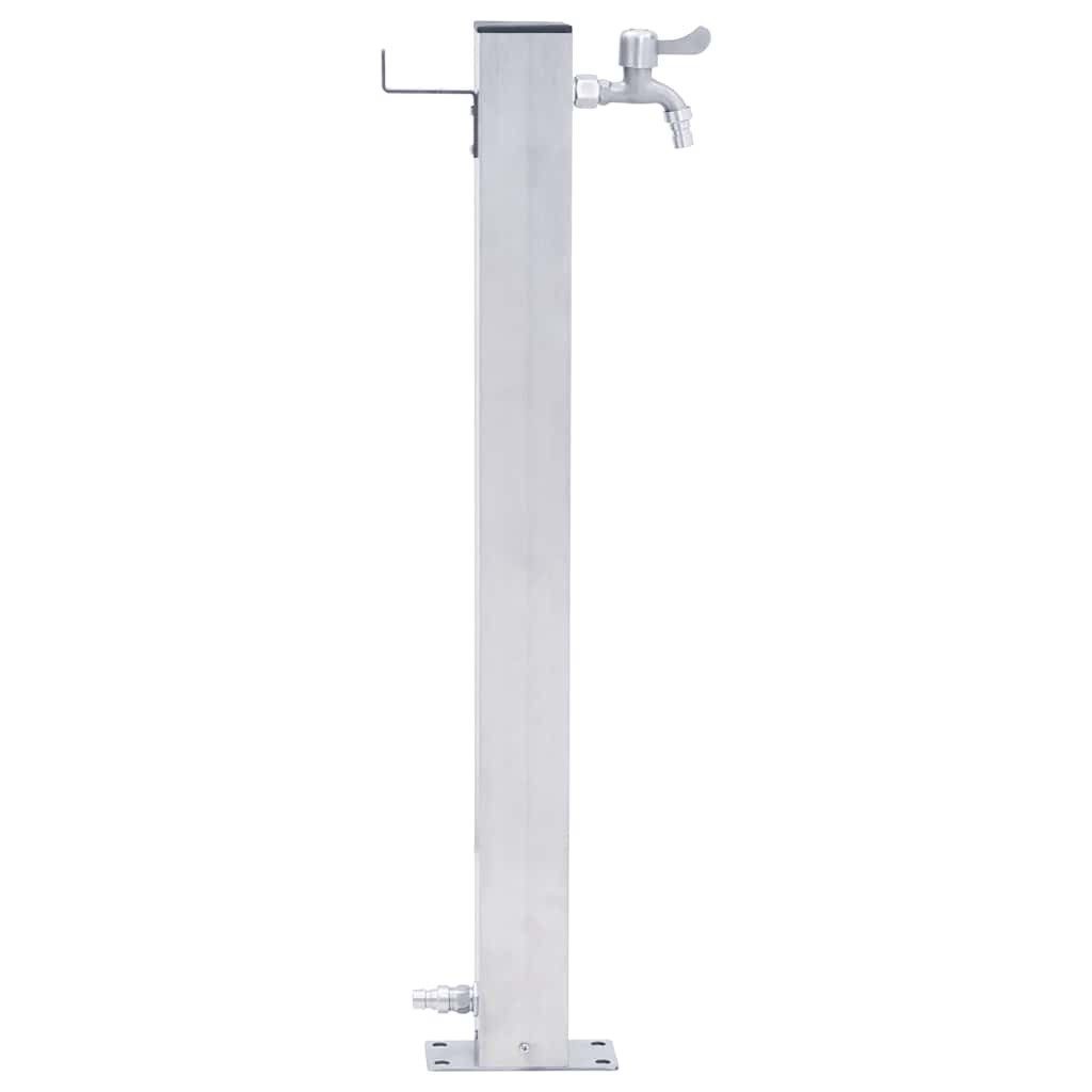 vidaXL Bewässerungssystem Wassersäule für den Garten 40 cm Edelstahl Quadratisch, (1-tlg)