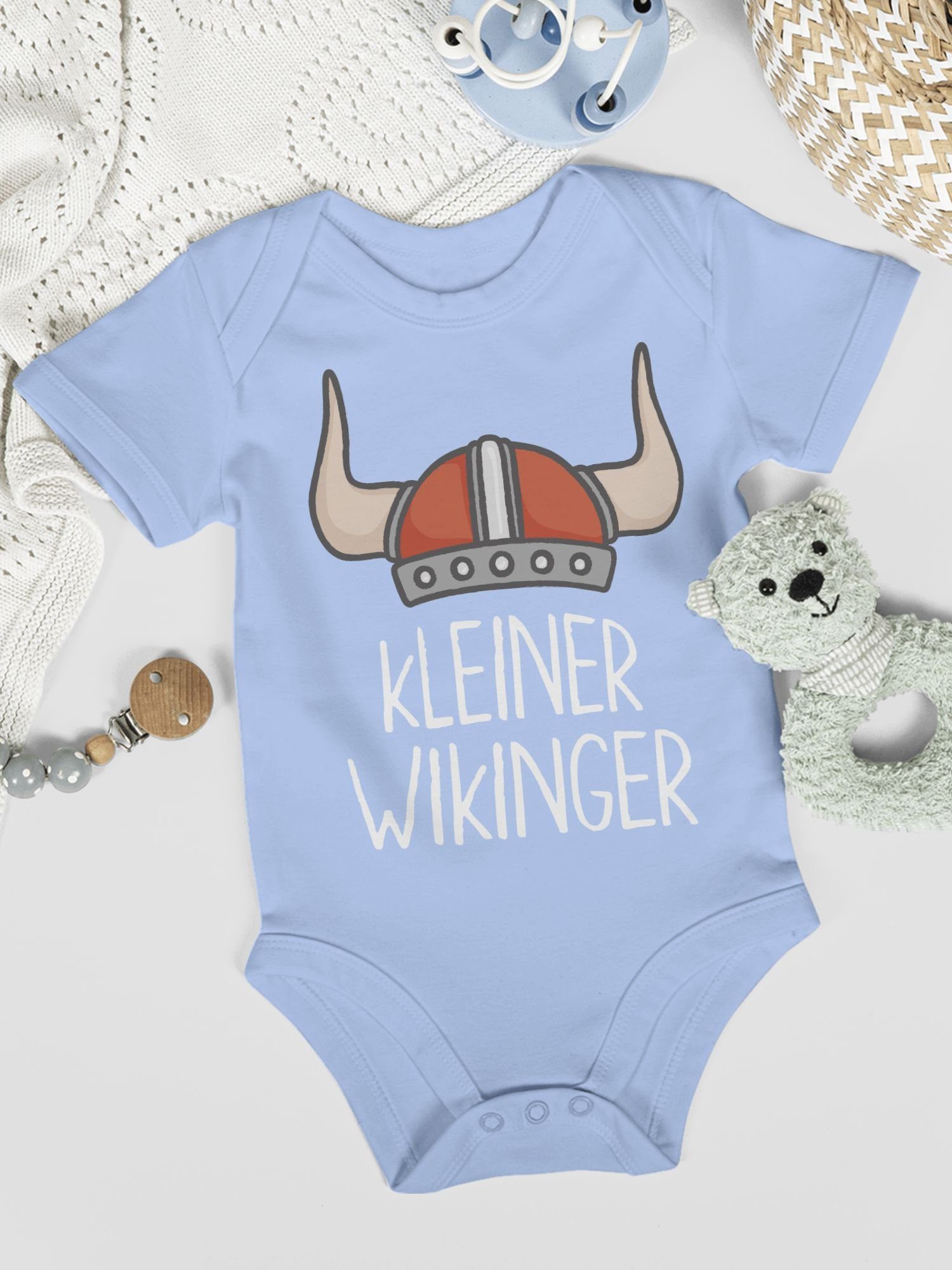 Shirtracer Shirtbody Wikinger weiß Babyblau Wikinger Walhalla Baby & 3 kleiner