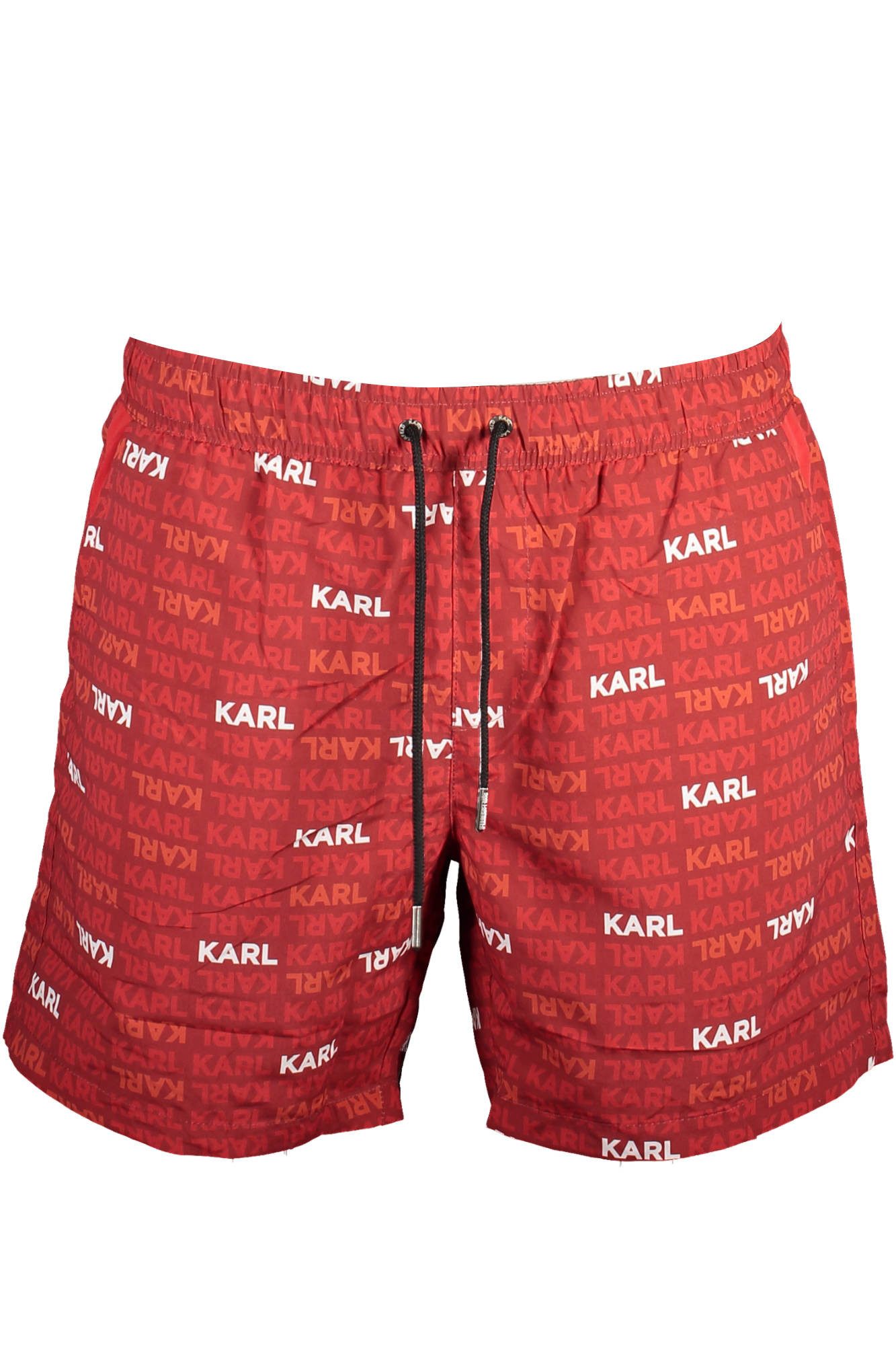 KARL LAGERFELD Badeshorts Elegante rote Herren-Badeboxer mit Kontrastdetails und Taschen