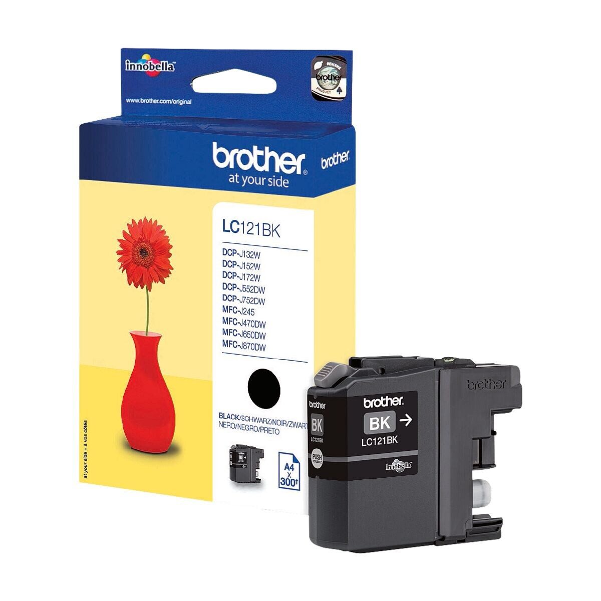 Brother LC-121BK Tintenpatrone (1-tlg., Original Druckerpatrone, schwarz)