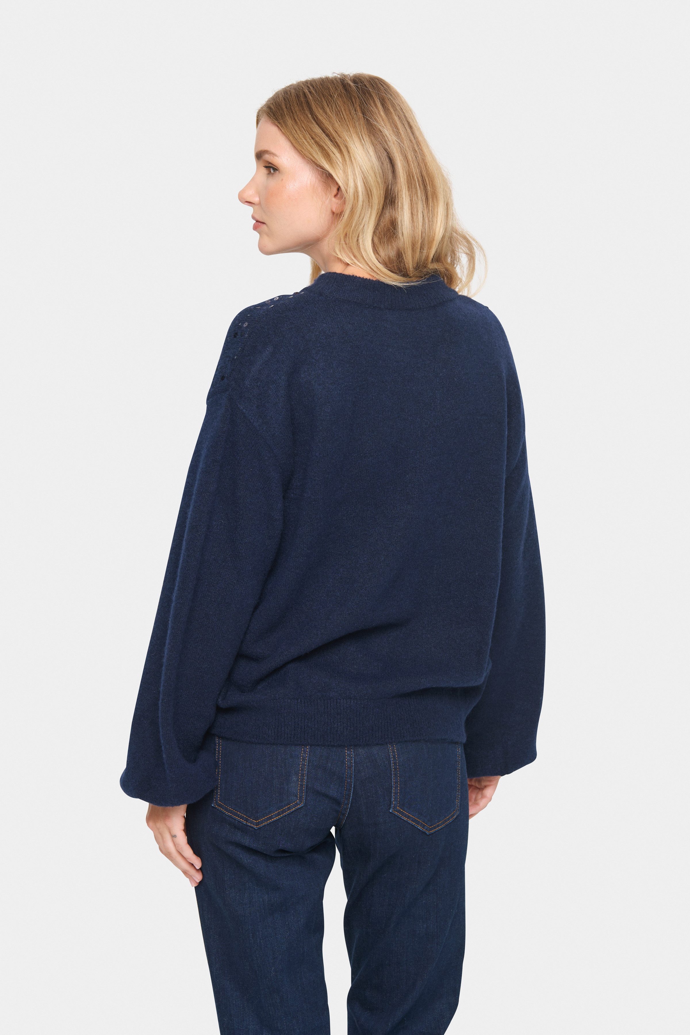 Saint Tropez Strickpullover BarbelSZ Pullover mit Pailletten günstig online kaufen