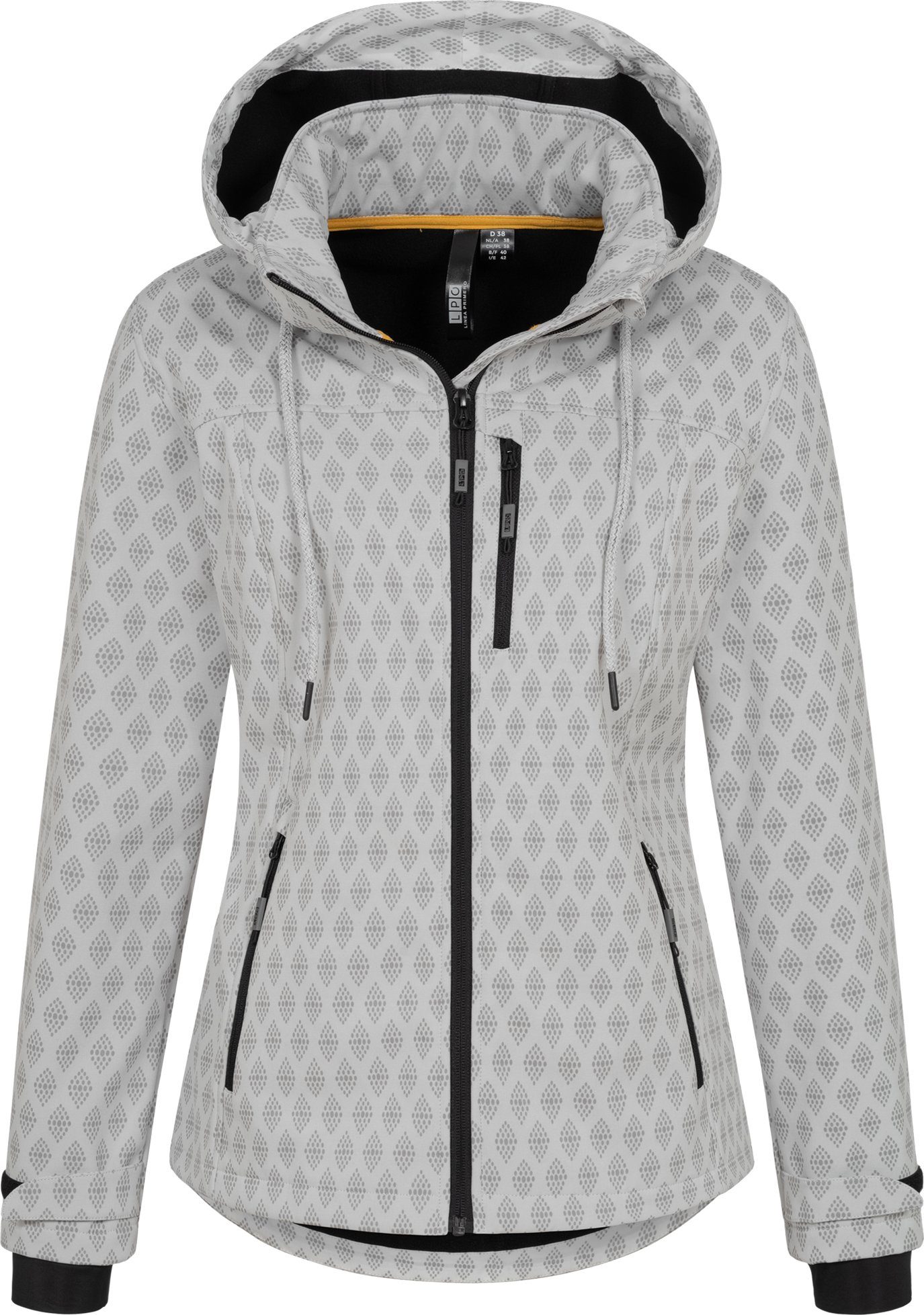 CS PEAK SHELBY Active Kapuze white mit Softshelljacke Women DEPROC abnehmbarer III print