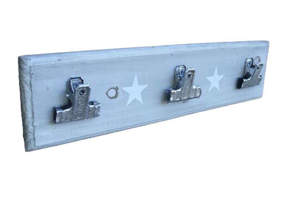 Deko-Impression Memoboard Kartenhalter, Zettelhalter, Pinnwand, Klemmhalter, 3 St. auf Holzbrett, (1-tlg)