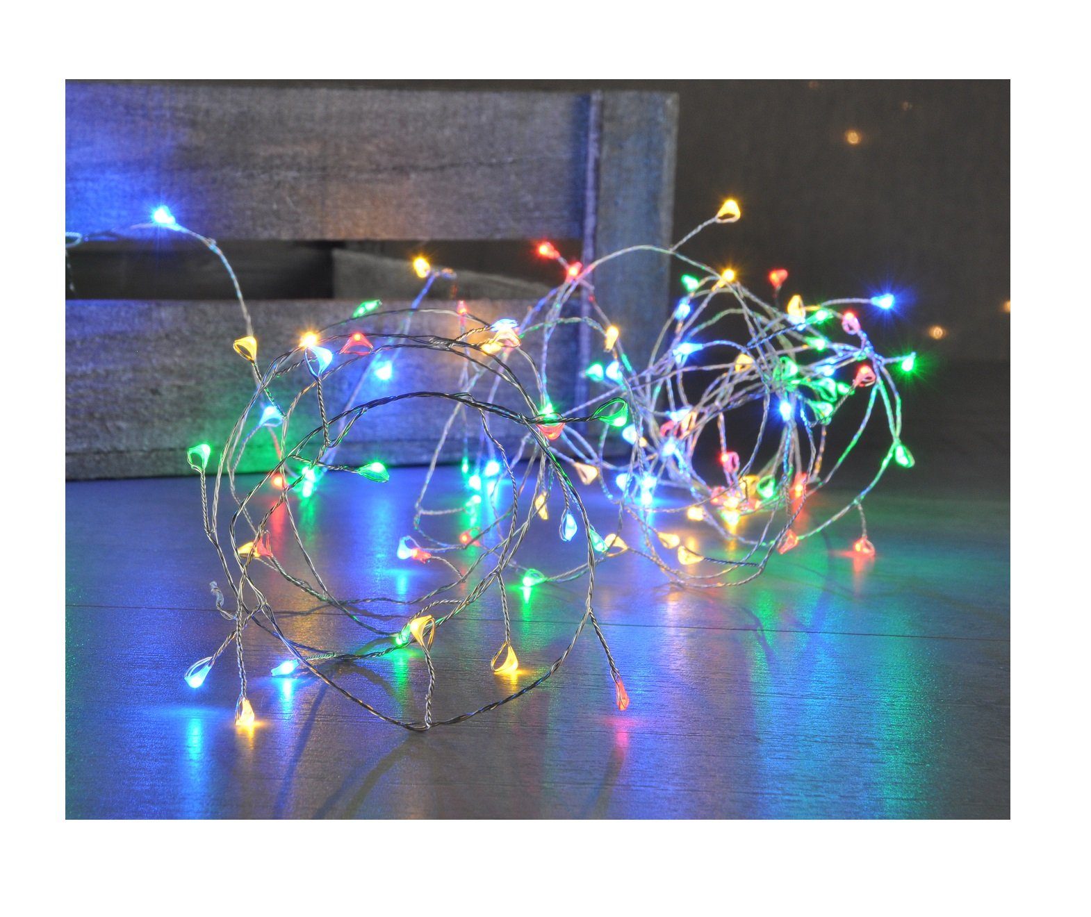 GartenHero LED-Lichterkette »100 LED Lichterkette bunt 4m innen Weihnachten  mehrfarbig«