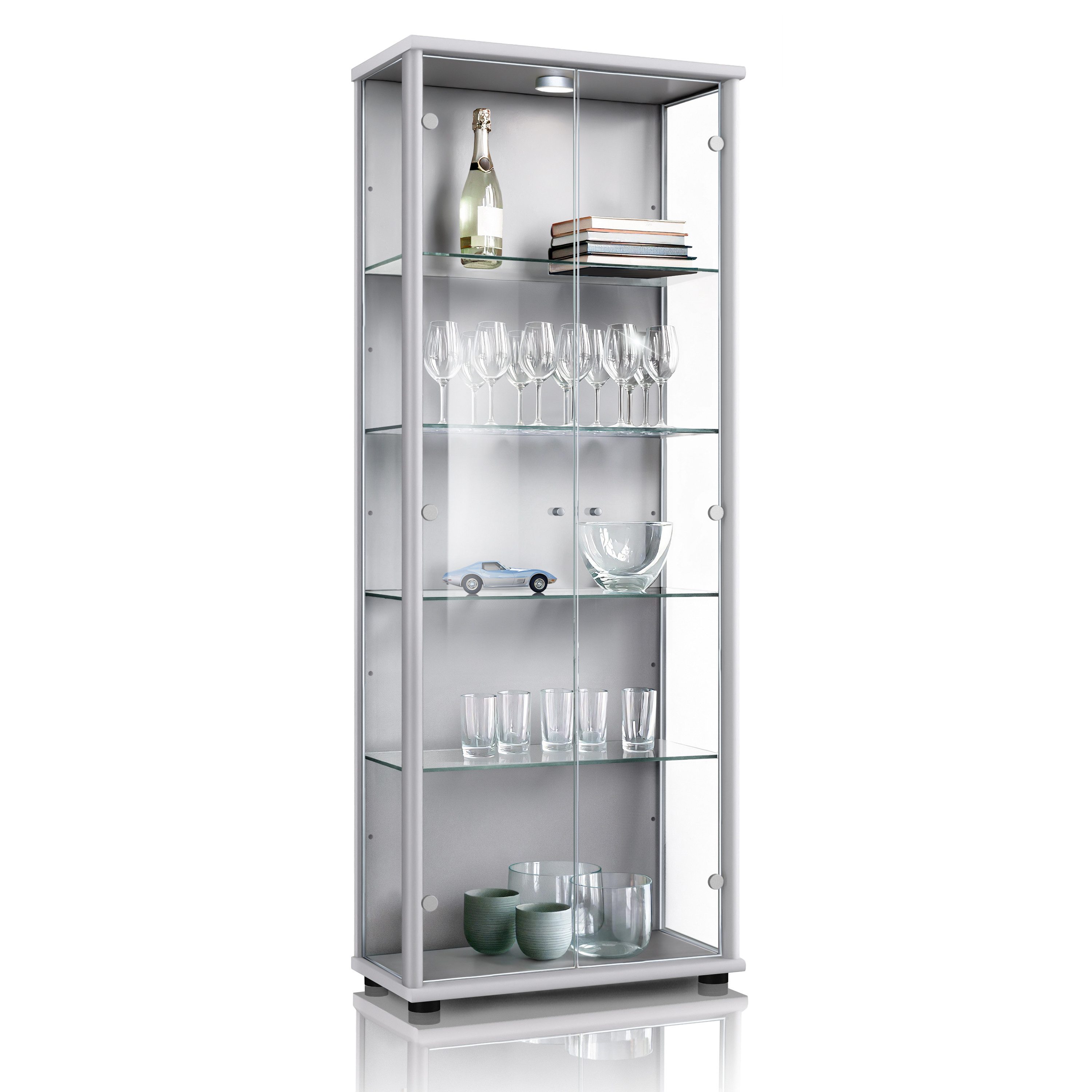 K-Möbel Glasvitrine C1019 (Glasvitrine (176x67x33 cm) günstig online kaufen