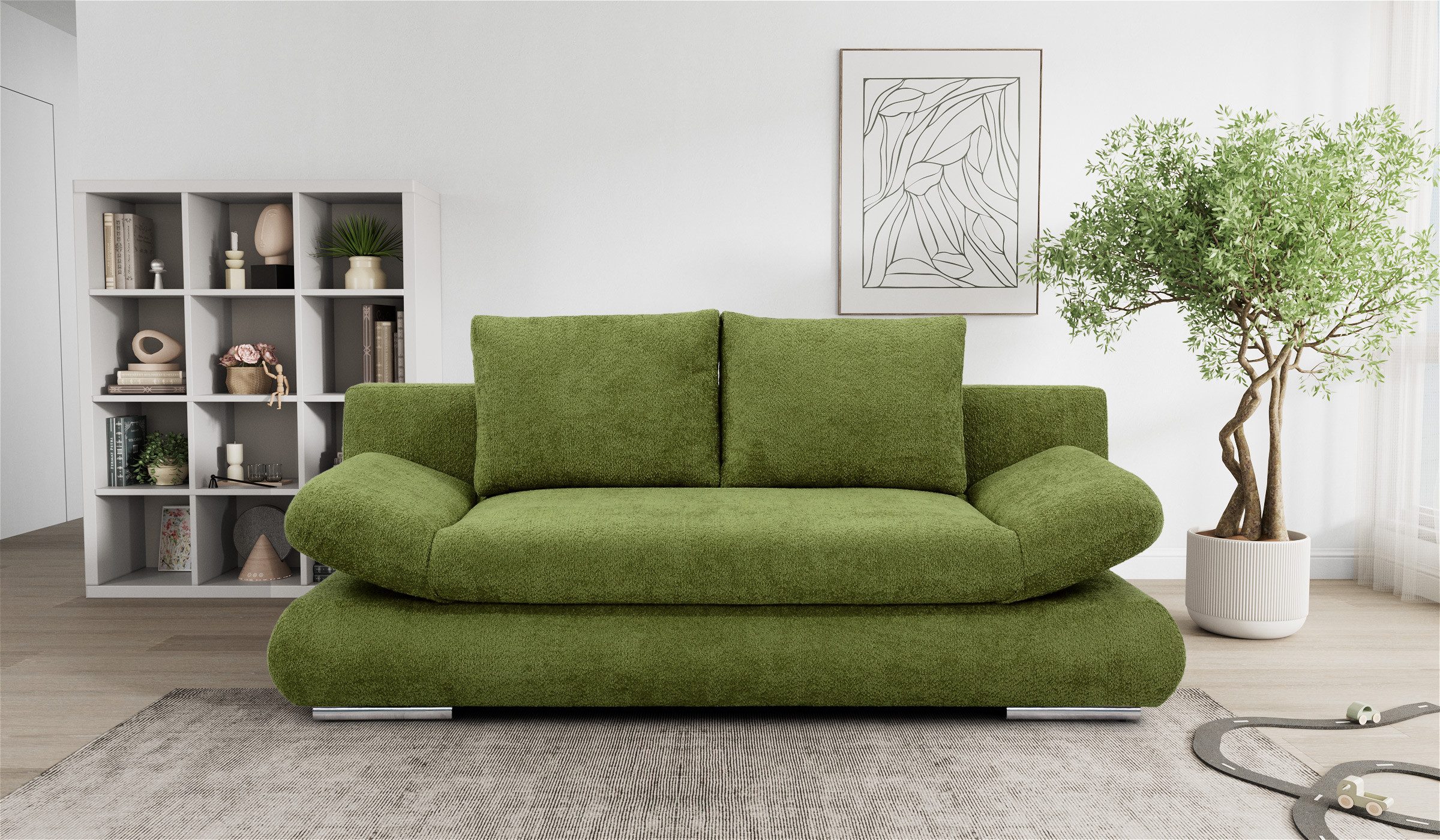 Hygger Möbelhaus Schlafsofa NEXT Schlafsofa mit Bettfunktion, Bettkasten & Federkern, 145 × 202 cm Liegefläche für den täglichen Schlaf, verstellbare Armlehnen, großer Bettkasten, pflegeleichter Bezug